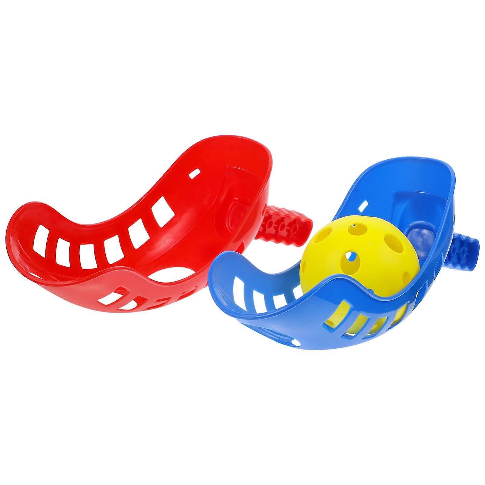 3-Piece Scoop Ball Set Interactive Outdoor Game with Colorful Handles for Beach and Garden - Hand-Eye Coordination for Kids and Parents
