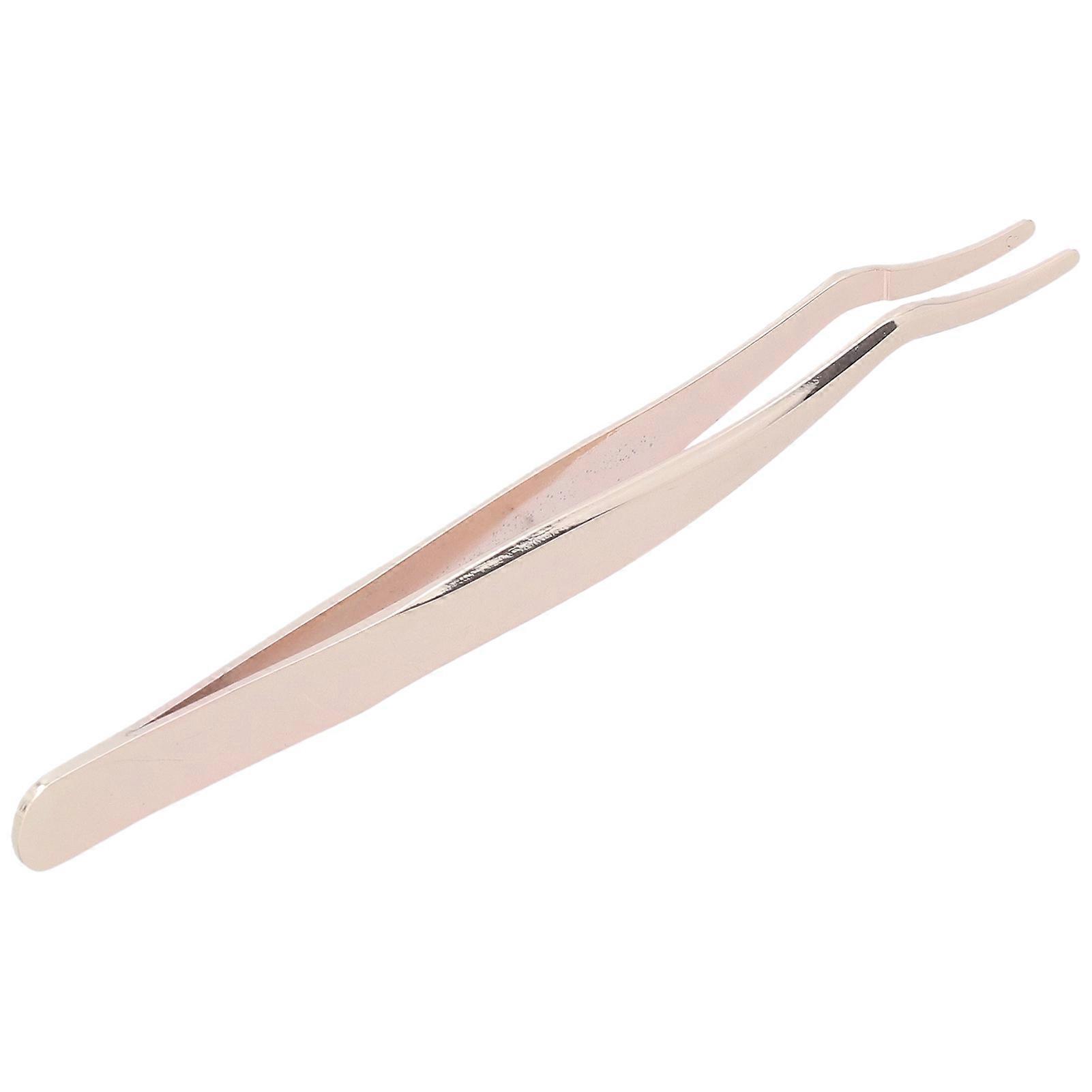 Eyelashes Tweezer False Lash Application Curved Stainless Steel Eyelash Extension Auxiliary ClipGold