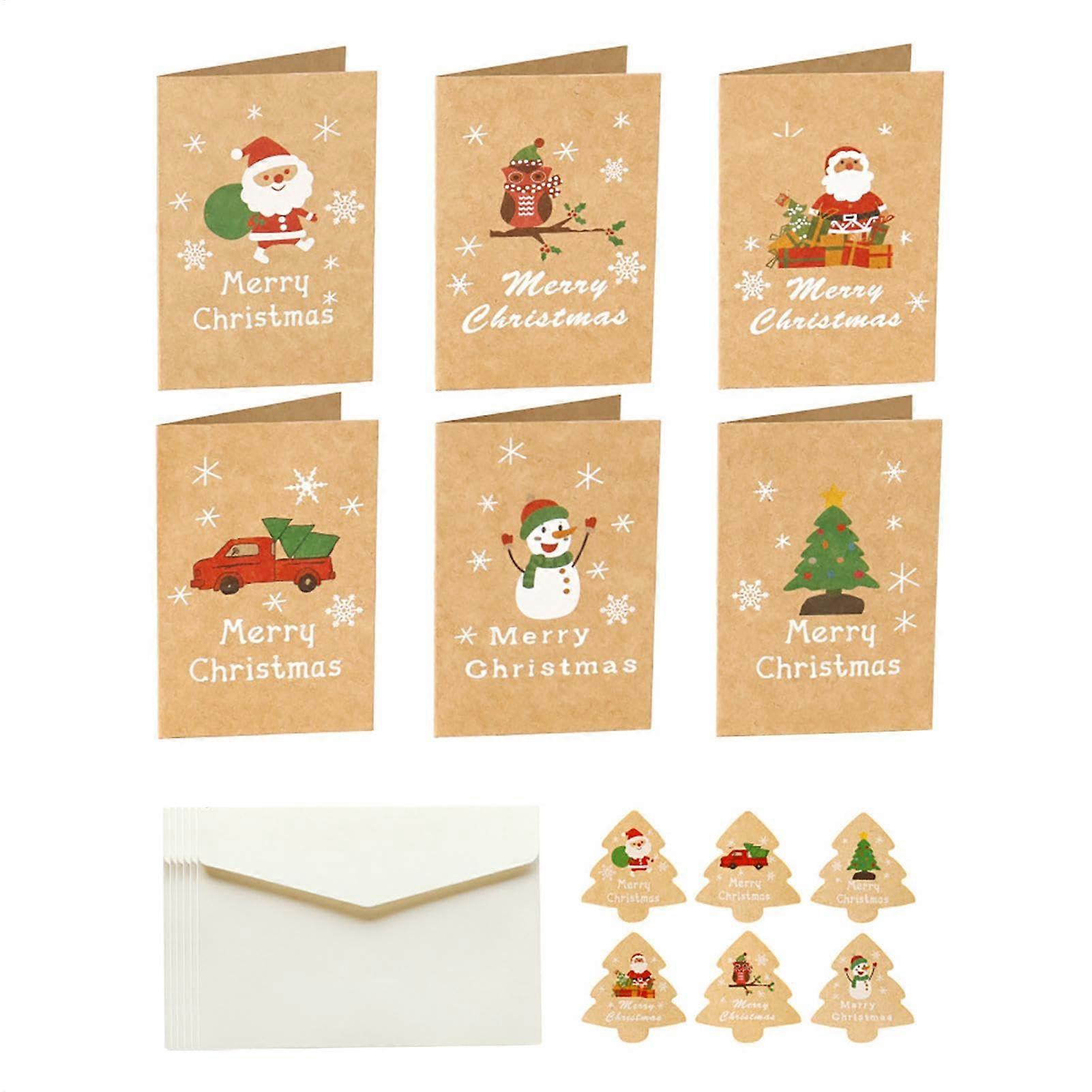 Christmas Greeting Cards With Envelopes Set Of 6 Blank Cards For DIY In Bulk For Family And Friends