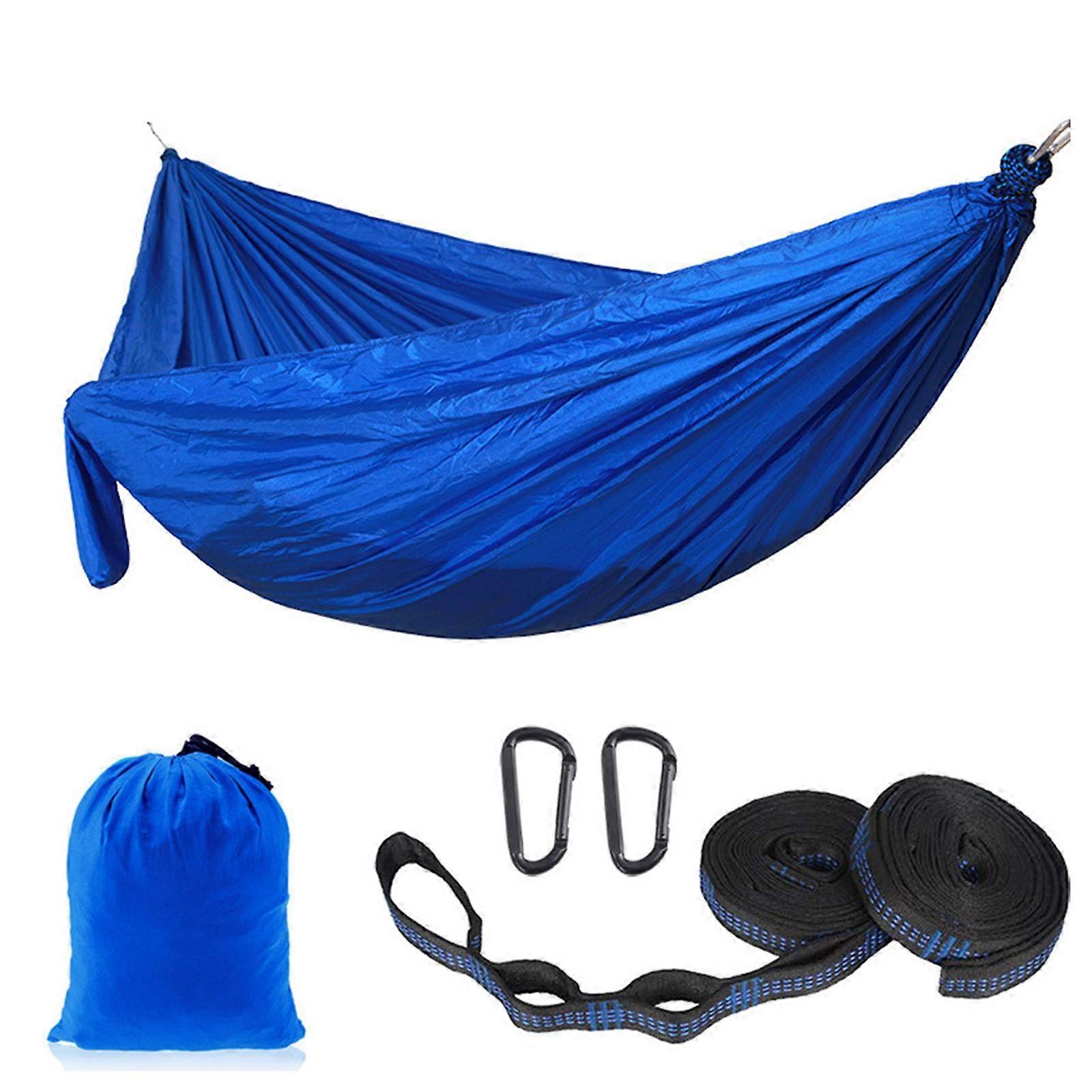 Camping hammock made of nylon, including tree straps and carrying bag, nylon texture, suitable for outdoor activities. Ref: 9016