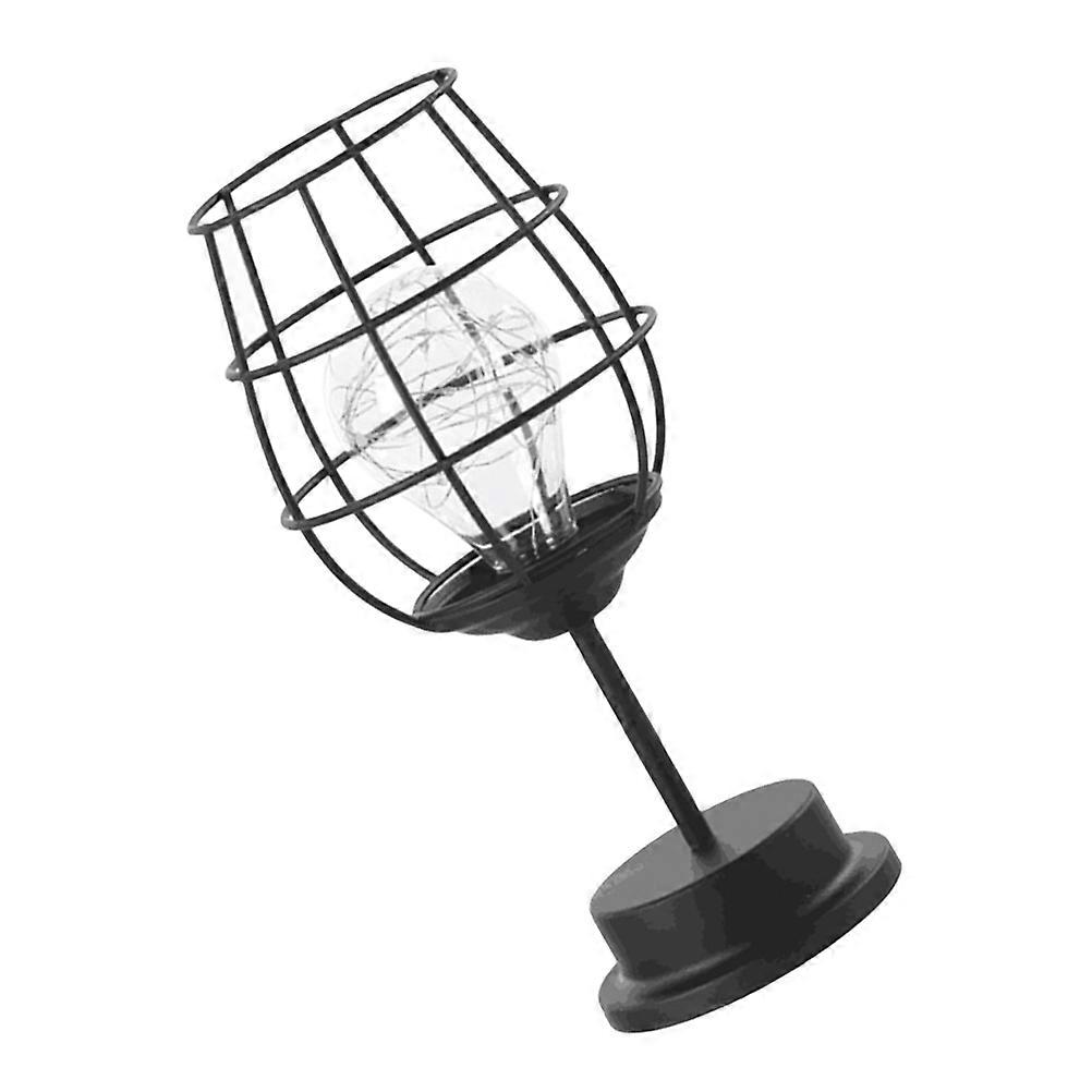 Creative LED Light for Home with Warm Atmosphere Black Iron Material Bedside Lamp 7.8 Inches