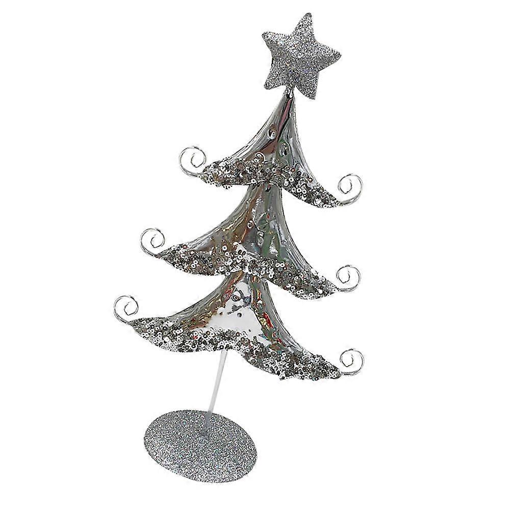 Metal Ornament Display Tree Xmas Iron Art Craft Christmas Celebration Sturdy Base Stability 31x18cm 1Pcs