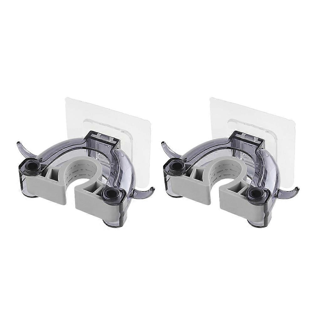 Mop Holder Wall Mounted 2 Pack – Multi Function Broom Hanger Clip for Kitchen, Bathroom & Home Storage – Black Seamless Mop Hook for Efficient Space