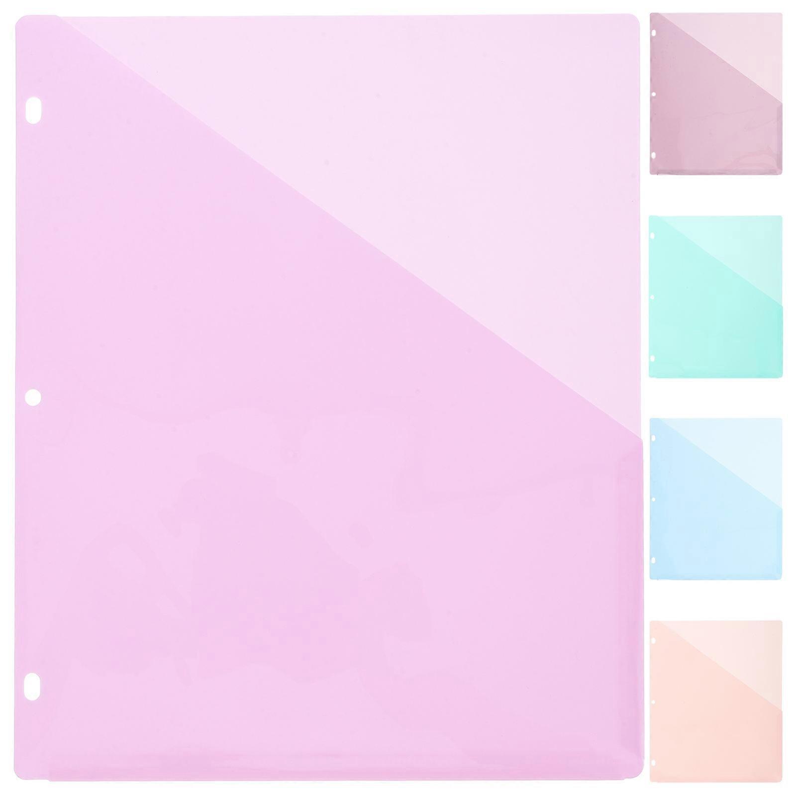 5 Pcs Multifunctional Binder Pockets for A4 Documents with Transparent Design and Colorcoded