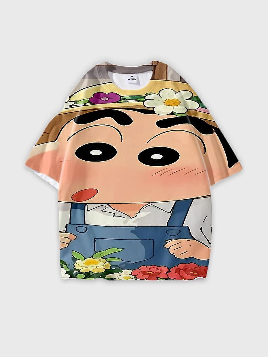 T-shirt round neck Cartoon Pattern loose short sleeve O621