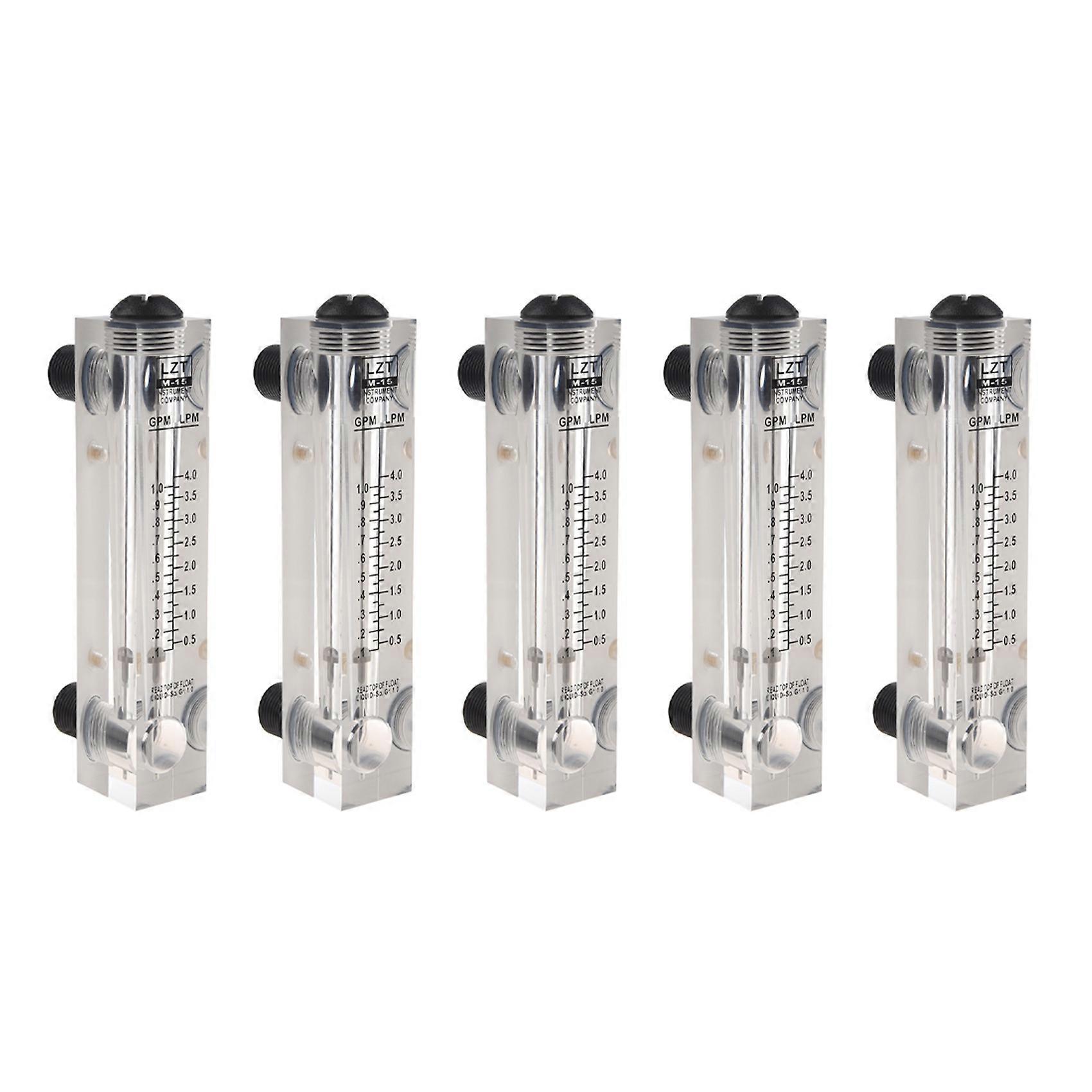 5X Black Adjustable Knob 0.1-1 GPM Panel Type Water Flow Meter -15