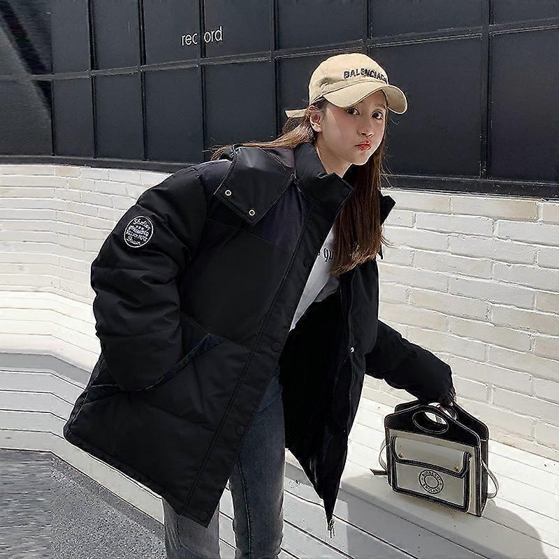 New Arrival Women's Winter Loose Thickened Mid-Length Cotton Coat with Hooded Down Cotton Jacket