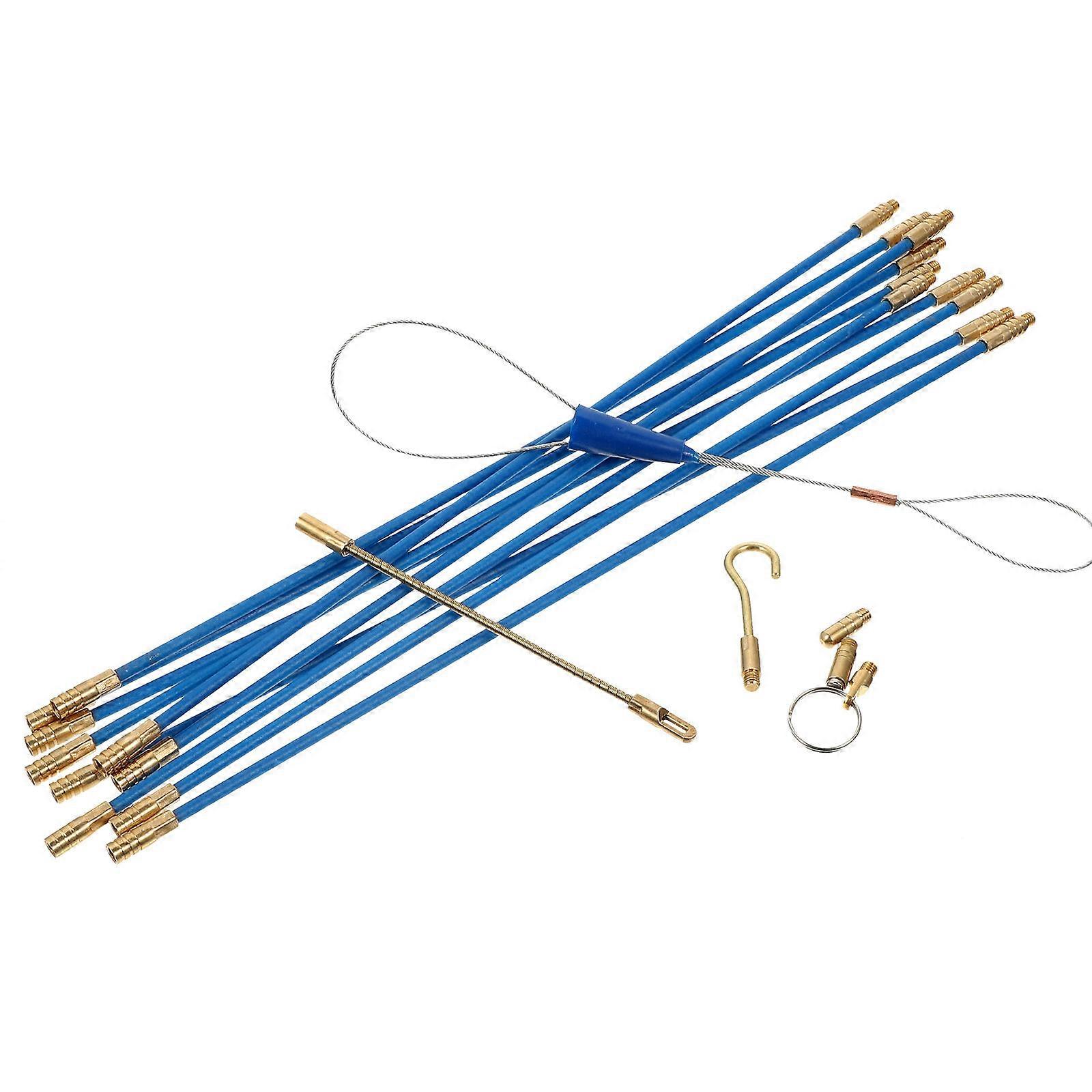 Electrical Fish Tape Leader Fiberglass Cable Puller Kit Wall Passing Electrical Cable Installation Insulation Rigidity 1Set