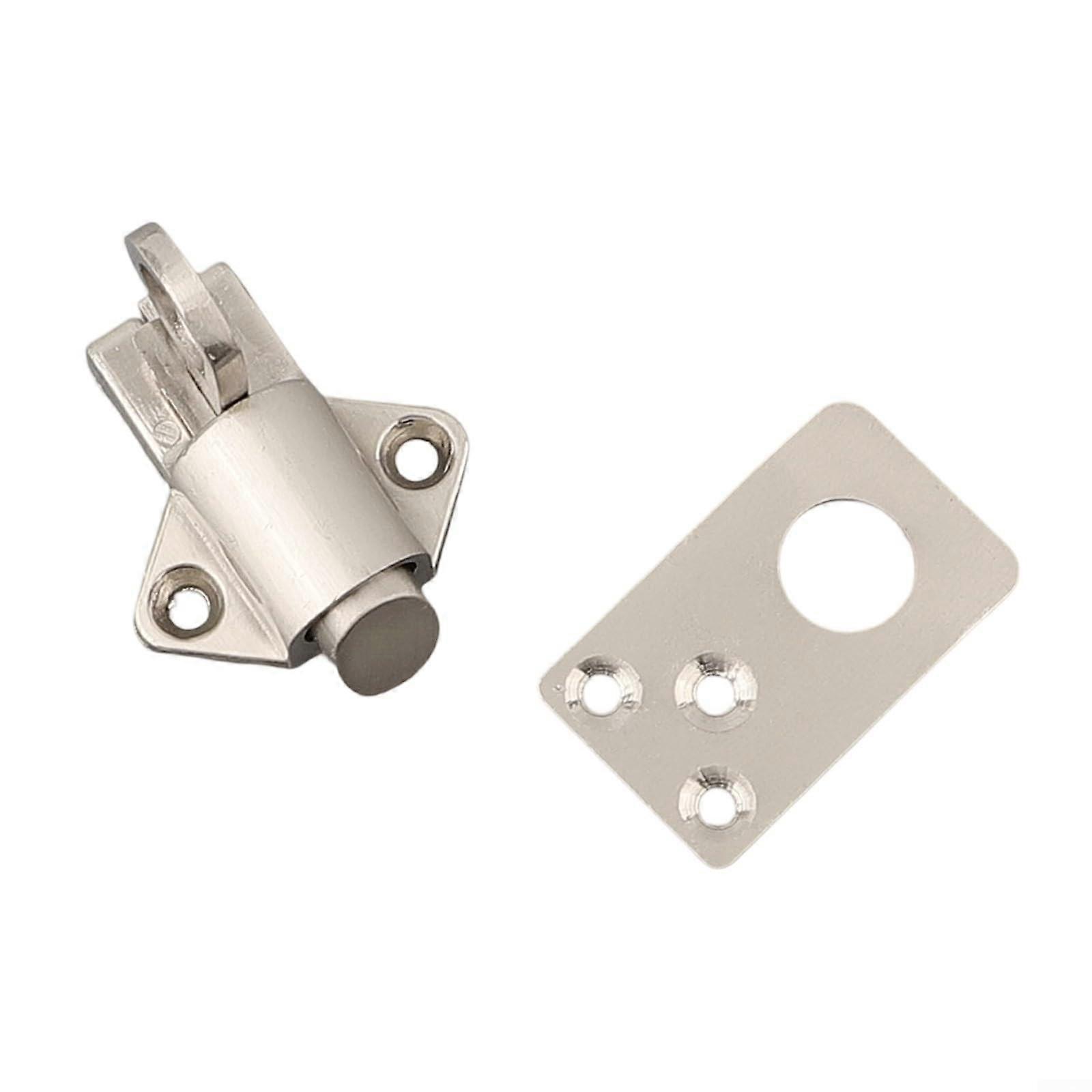 Stainless steel door lock, simple latch design for practical and durable use.