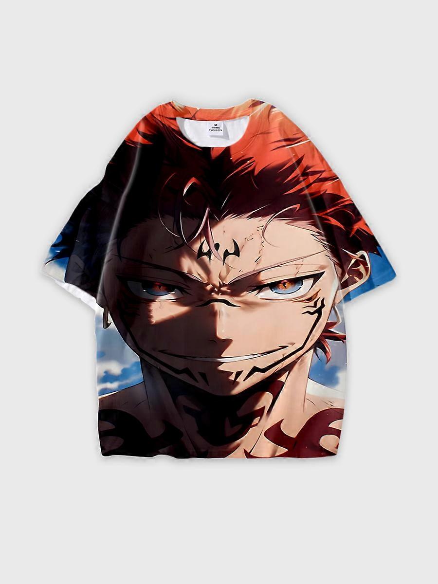 T-shirt round neck Character Pattern loose short sleeve P3315