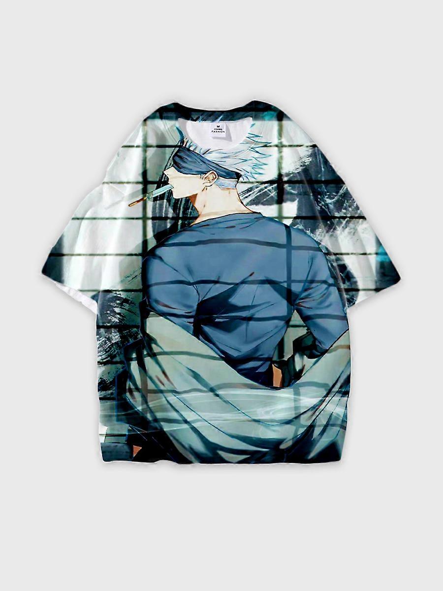 T-shirt round neck Character Pattern loose short sleeve P419