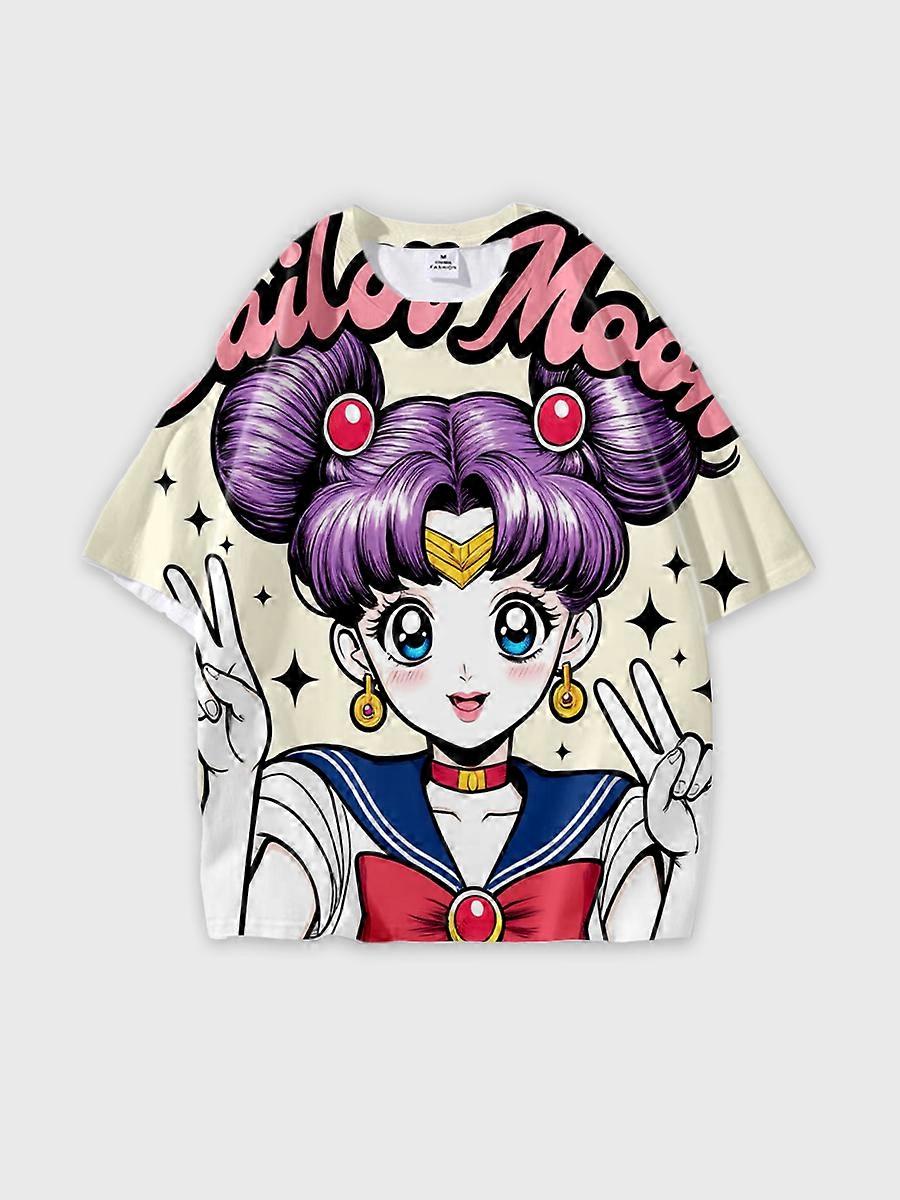 T-shirt round neck Role Pattern loose short sleeve P1102