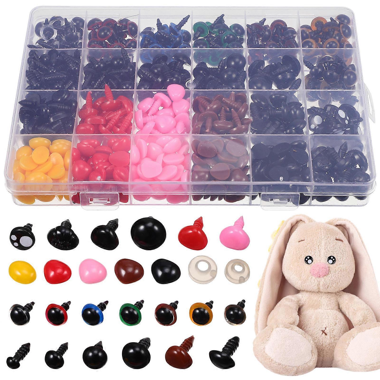 Plastic Safety Eyes for Crochet Dolls and Stuffed Animals Crafting Supplies Assorted Color 1040pcs