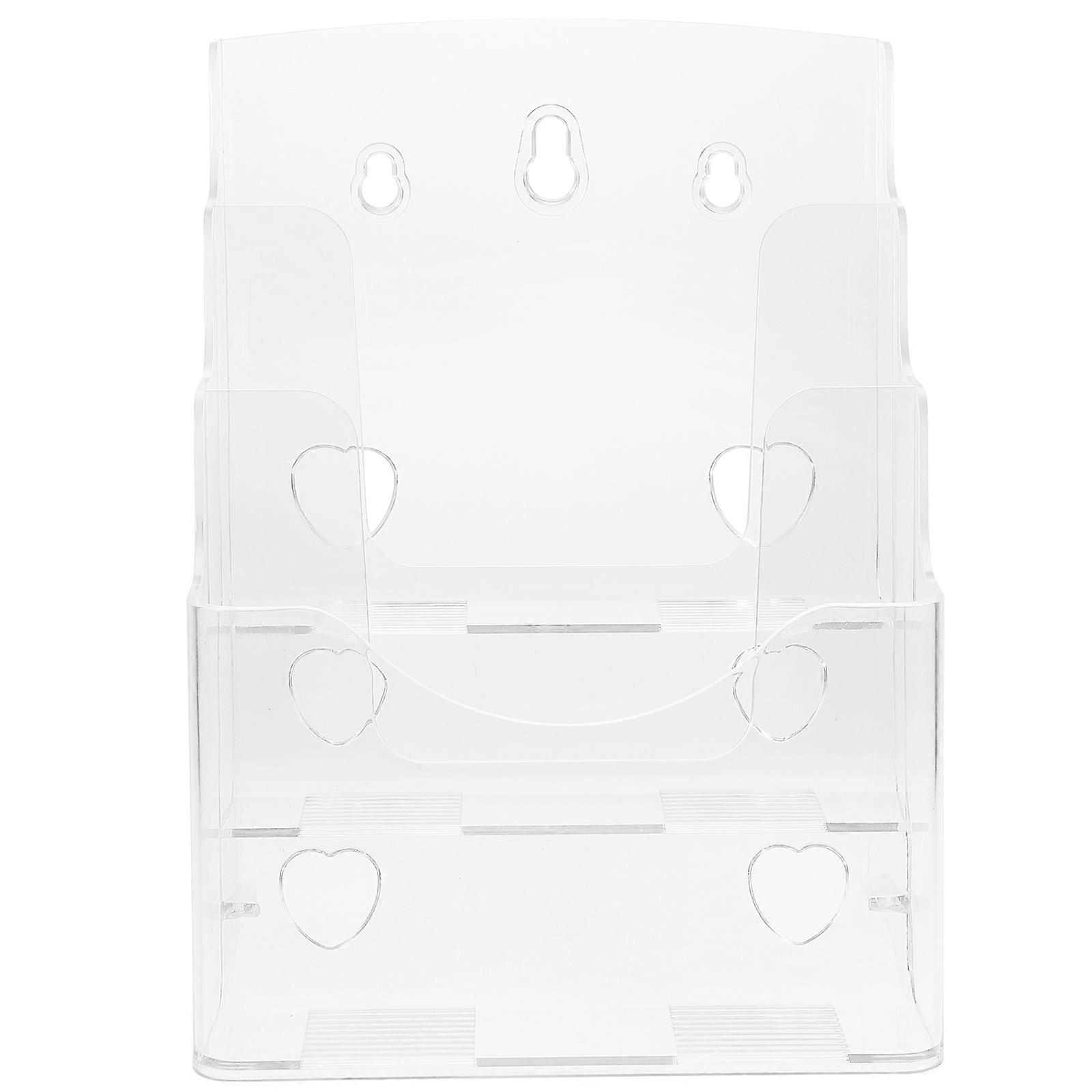 Clear Acrylic Brochure Holder for Storage Use with Classified Design Transparent Document Stand