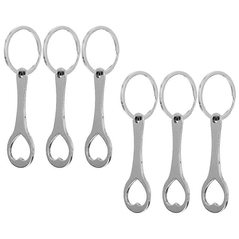 Silver Zinc Alloy Shopping Trolley Token Key Ring for Home Use Practical Keychain Set of 6