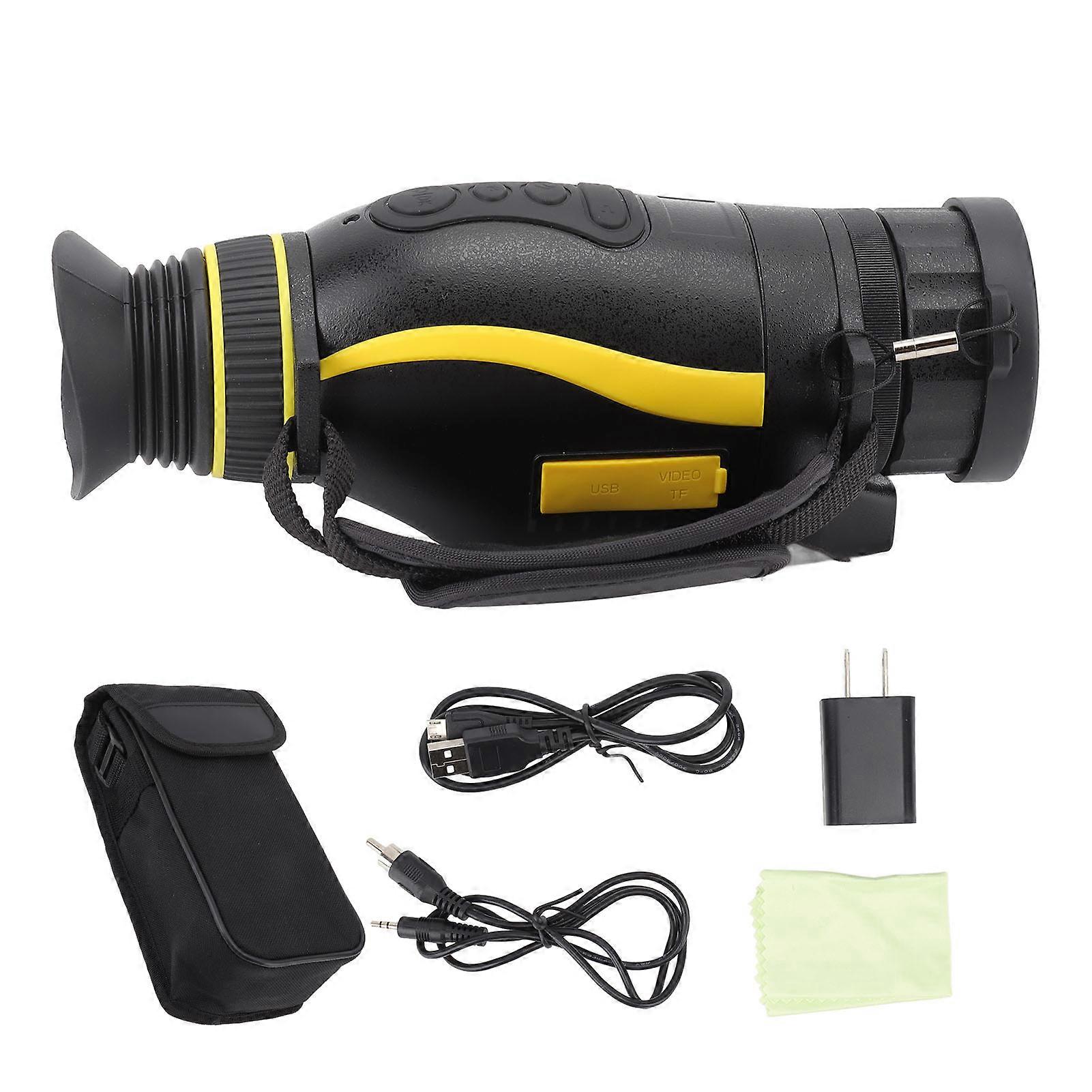 NV0435 4X 35mm HD Digital Night Vision Monocular 9 Gears Infrared Adjustment Night Vision Device Visible 300m with 1.54in Color Screen US AC 100‑240V