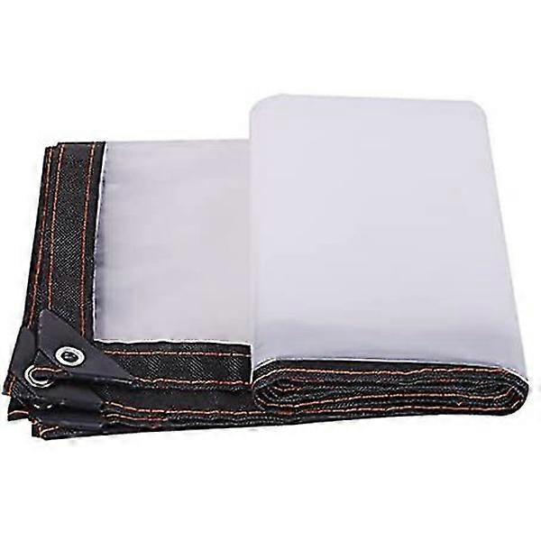 Bâche transparente imperméable à l’eau Bâche en plastique PVC avec œillets Couverture extérieure Auvent pliable 2 x 2 m