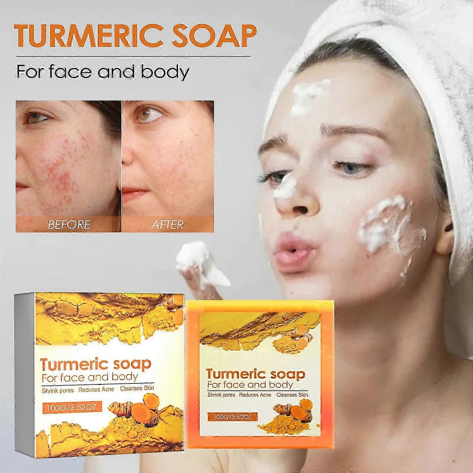 Turmeric Soap Bar for Face Body, Natural Tumeric Soap Deep Cleansing, Smooth Skin & Moisturizing Turmeric Skin Soap forAll Skin Types