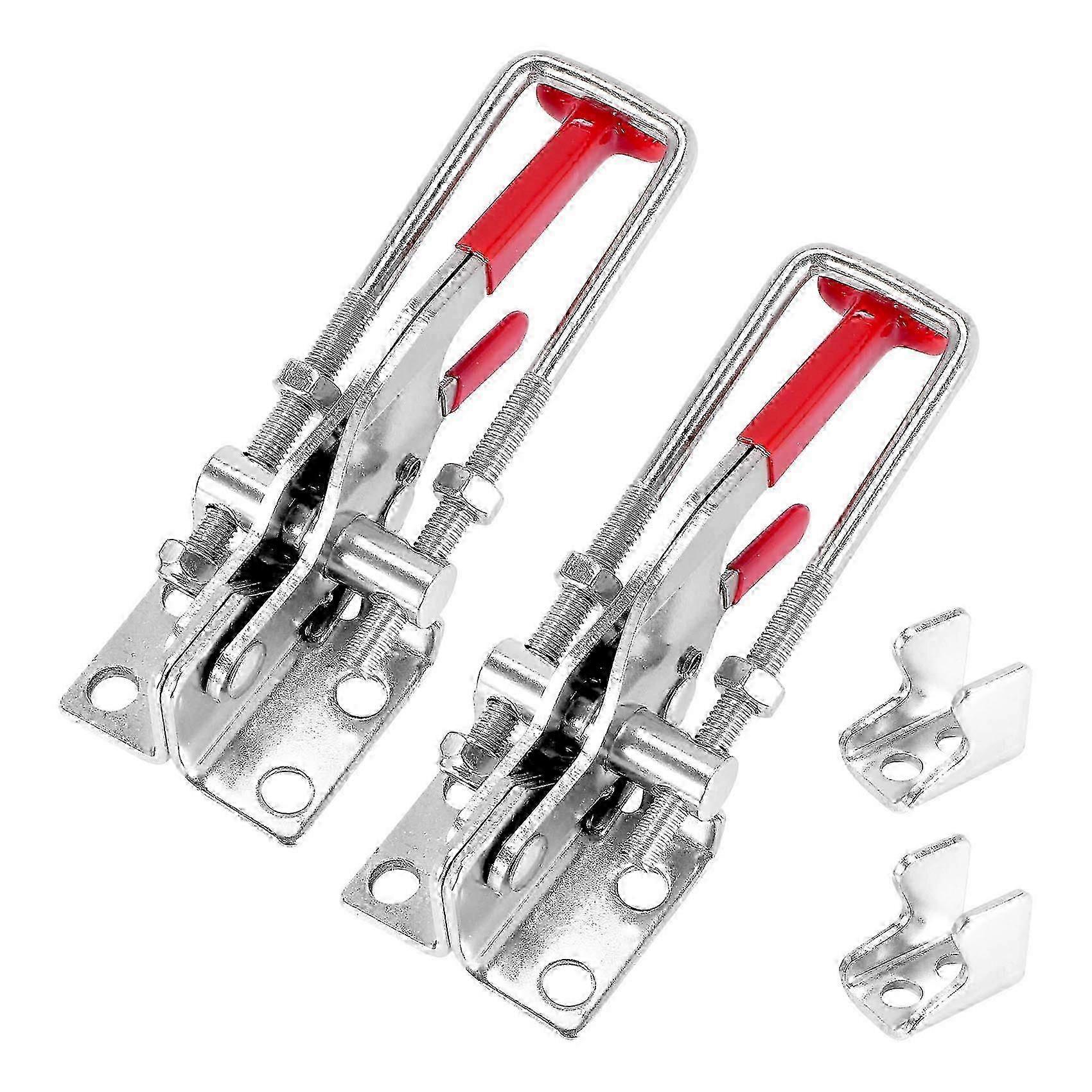 Heavy Duty 2000LB Adjustable U-Bolt Toggle Clamp with Self-Locking Latch, 2-Pack hwy