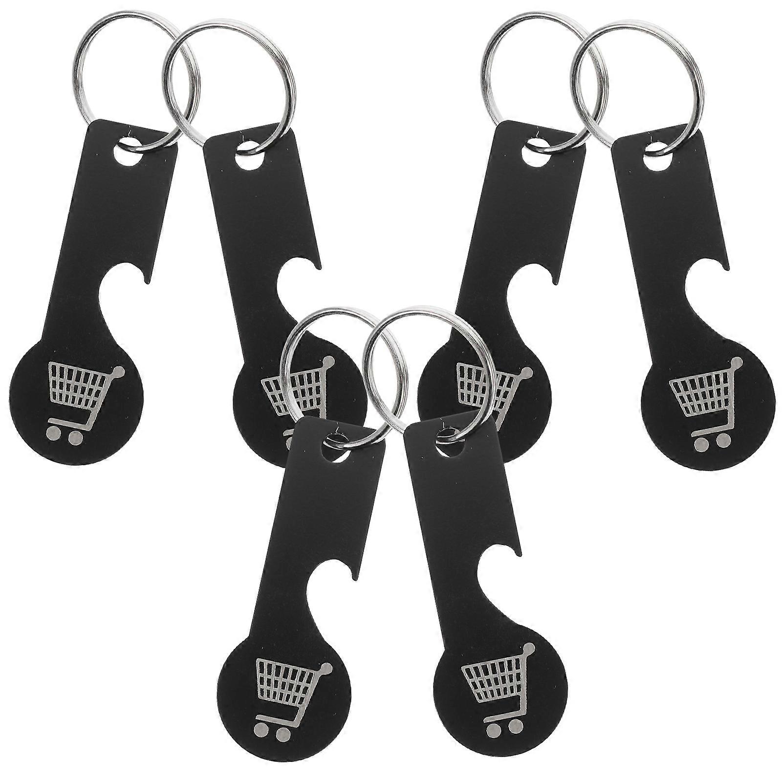 6 Pcs Multi Color Stainless Steel Keychain Trolley Token for Supermarket Use Lightweight and