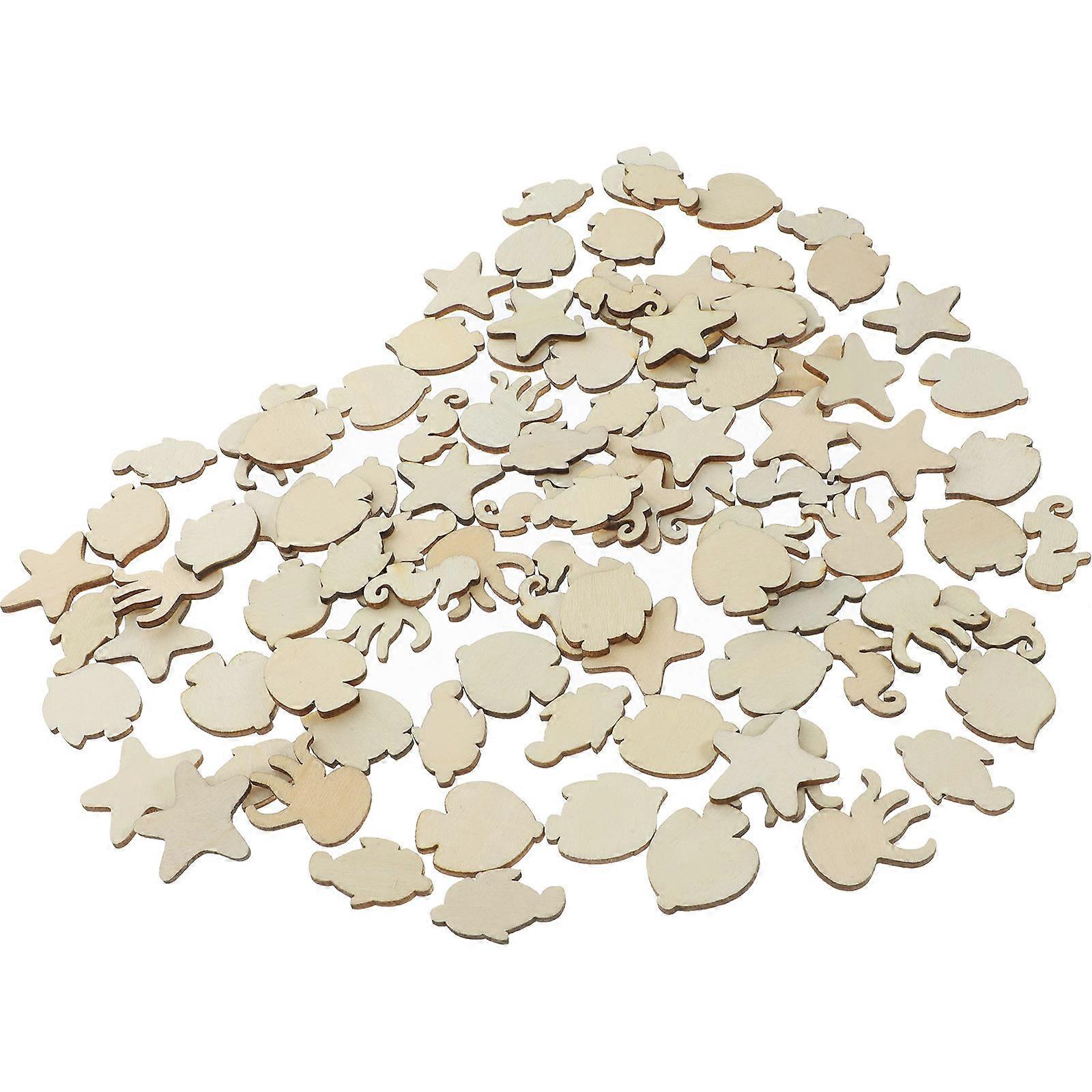 Wooden Cutouts for DIY Crafts with Premium Wood Material and Smooth Finish 100 Pieces Random Pattern