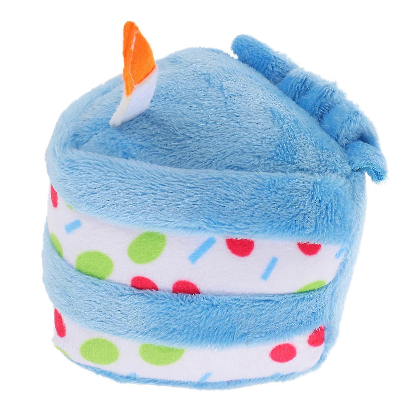 1pc Cake Dog Squeaky Toy Artificial Birthday Cake Toy Interactive Dog Toy