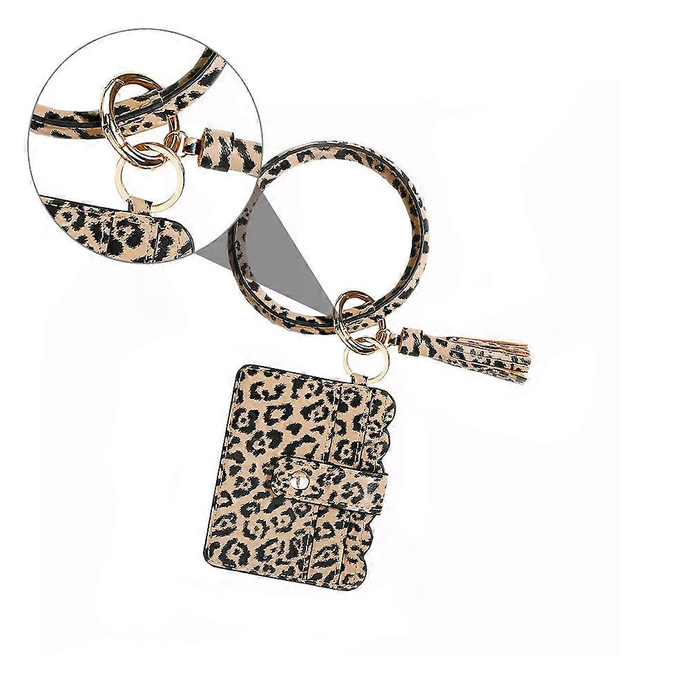 Leopard Pattern Fringed Key Chain Bag, Stylish PU Pouch for Travel, Shopping, Work – Multi Functional Accessory with Smooth Surface and Unique Design