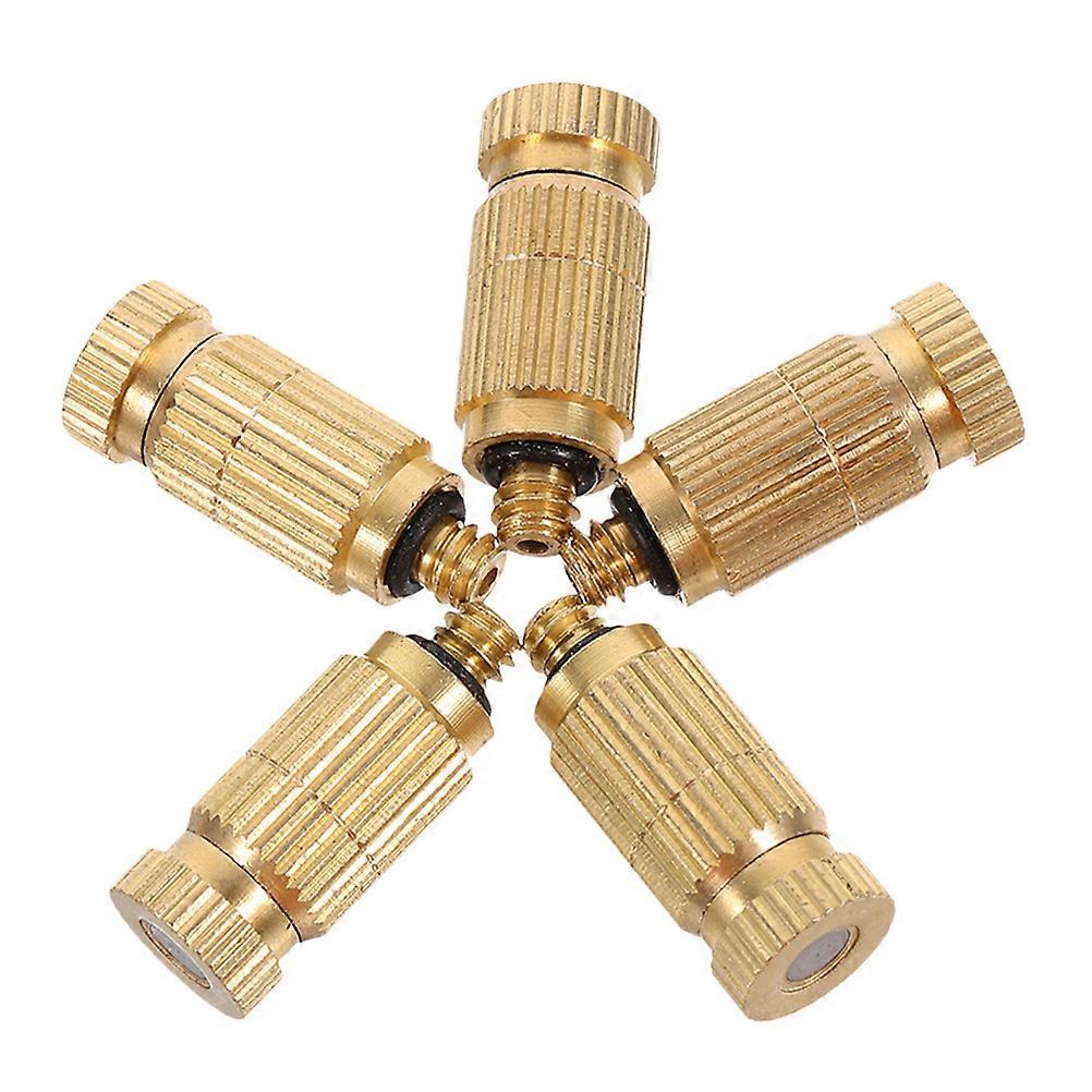 Water Spray Misting Nozzle For Homeowners And Gardeners Full Coverage Spraying Golden Color 5Pcs