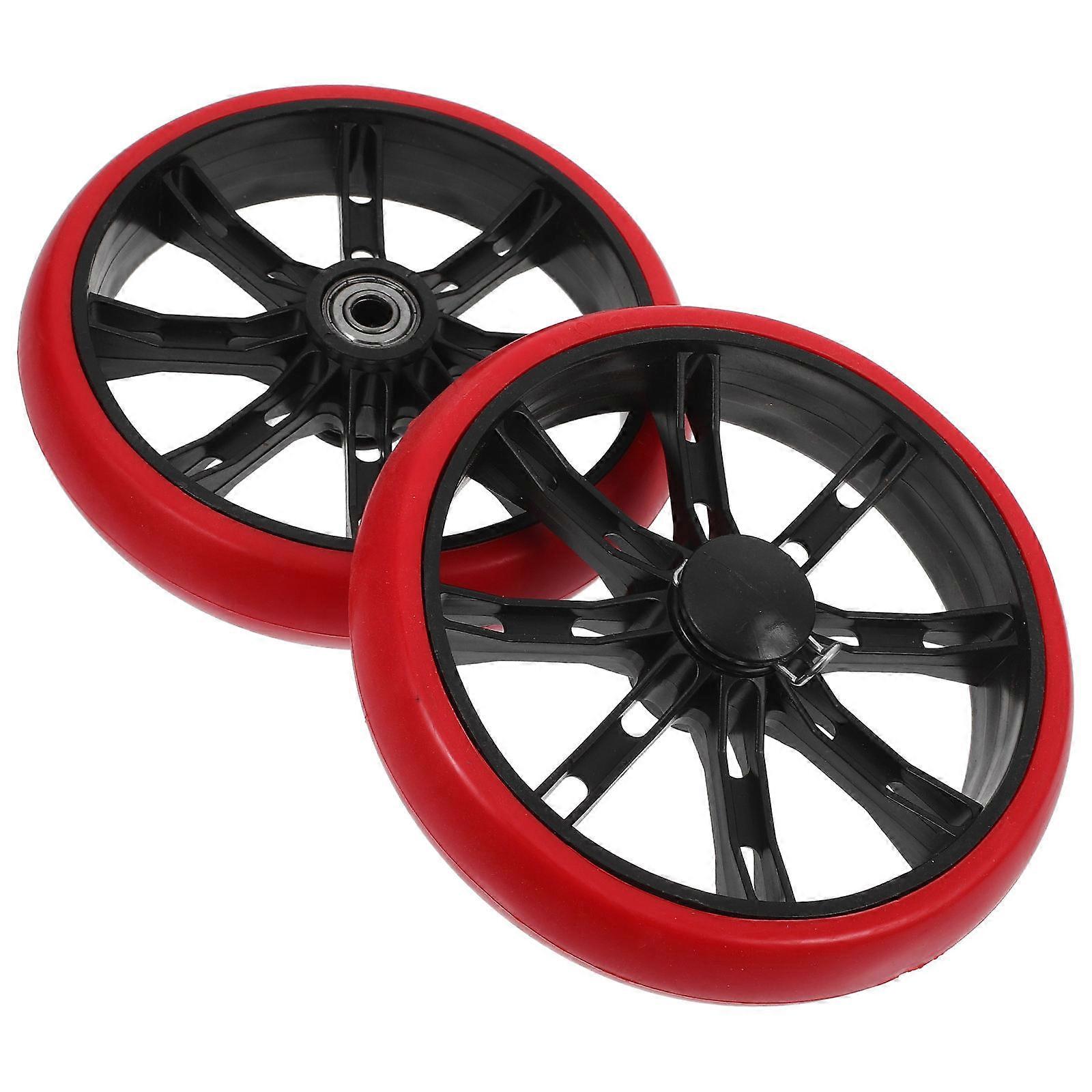 2pcs Replacement Shopping Cart Wheels Scratch Resistant Utility Cart Wheels for Grocery Trolley Walker Stroller Accessories Smooth Rolling Versatile