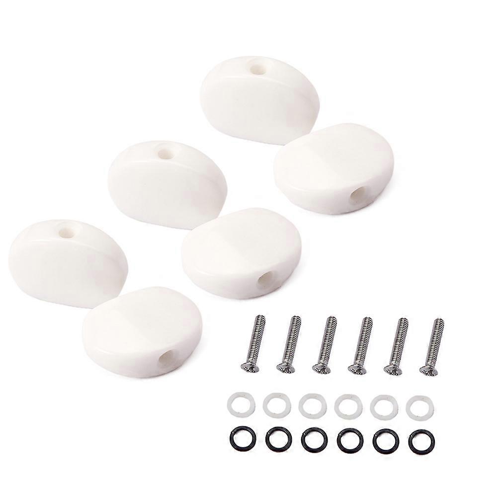 6pcs Electric Guitar Tuning Pegs Replacement Machine Heads with Acrylic Buttons Durable Tuning Keys for Enhanced Aesthetic and Performance