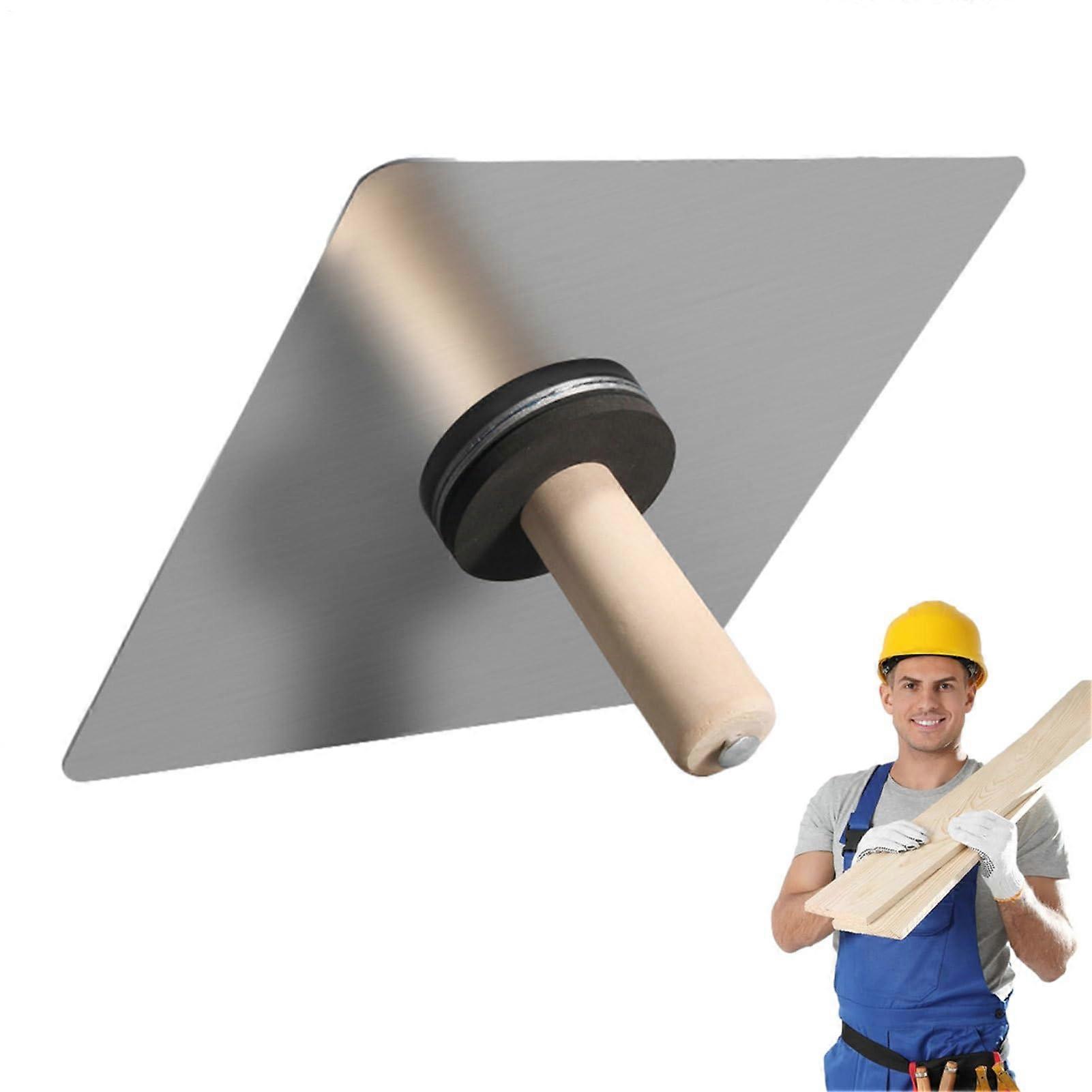 Wallputzschaber 31 cm - Stainless Steel Color Scraper for Concrete and Plaster with Wooden Handle - Gipswerkzeuge