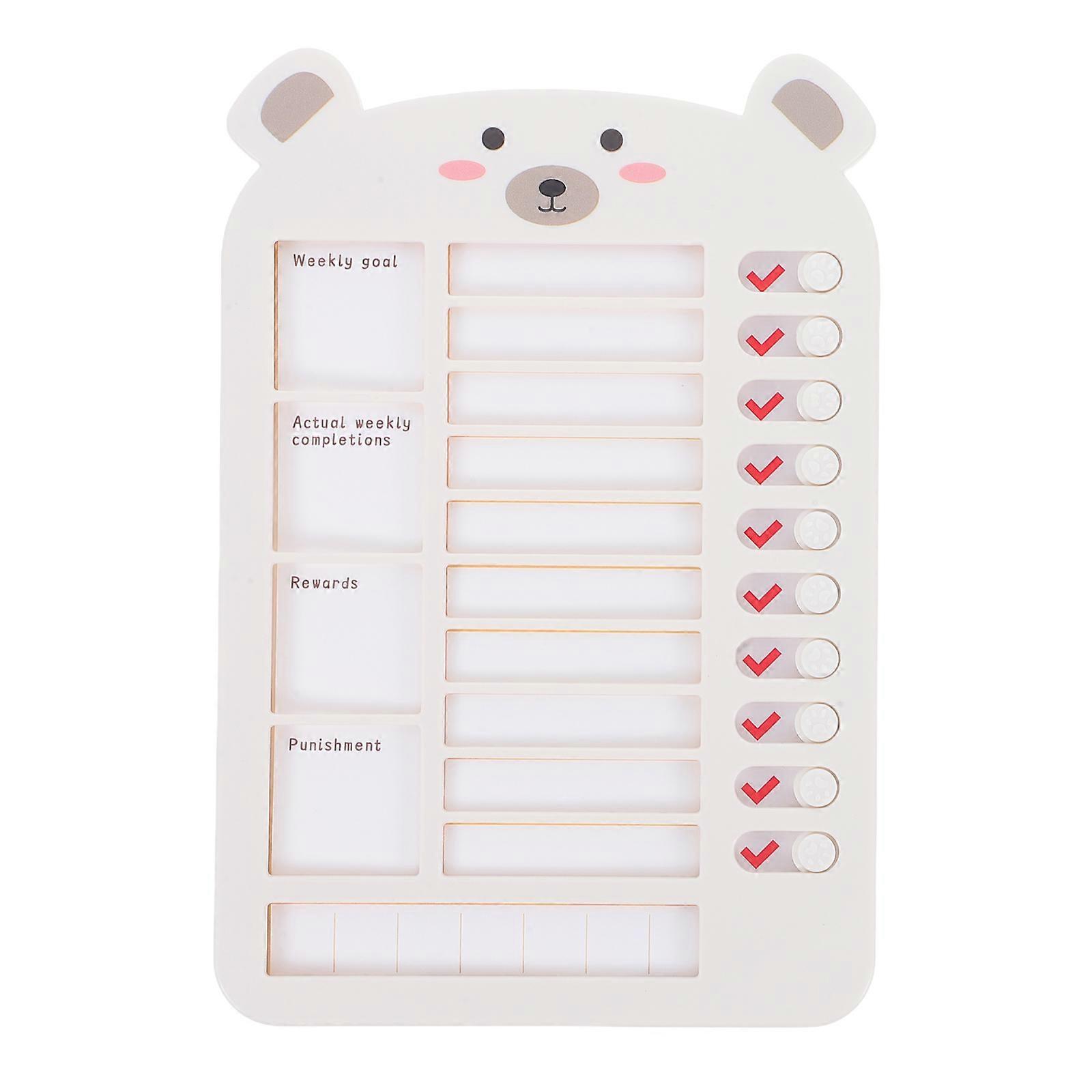 Kids Routine Chart with Interchangeable Cards for Office Beige PP and Paper Schedules