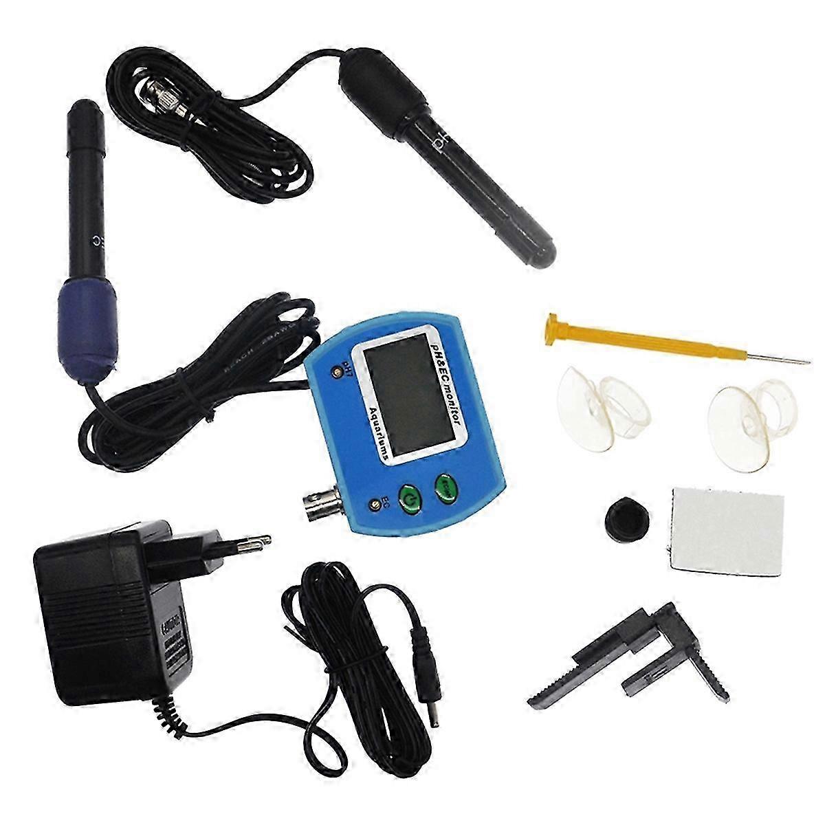 Dual PH EC Meter for Water Testing with Digital Display EU Plug Suitable for Aquariums