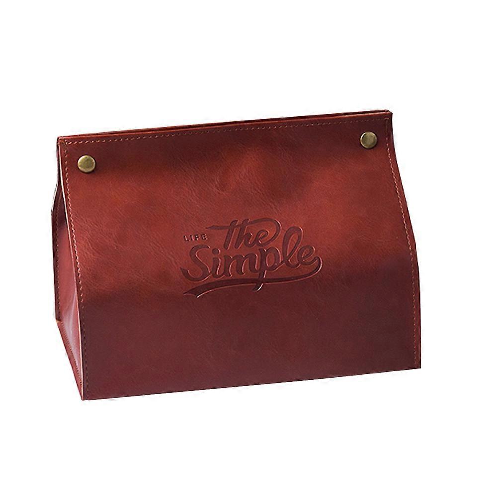Compact Tissue Holder 1Pcs Decorative Tissue Box For Car Use Brown Color With Paper Organization Functionality