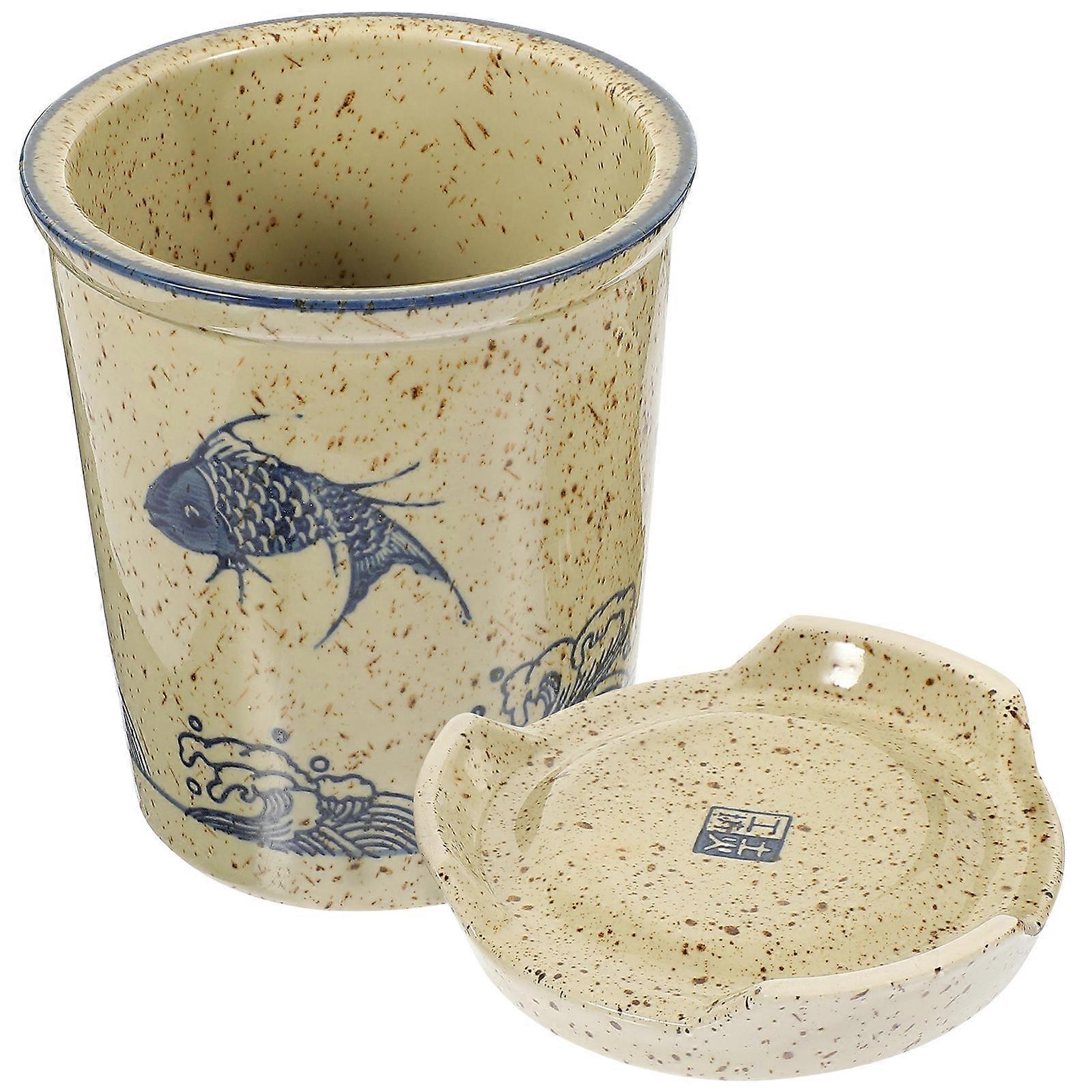 Ceramic Drainable Spoon Holder Organizer For Cooking Utensils Kitchen Use 1 Pcs