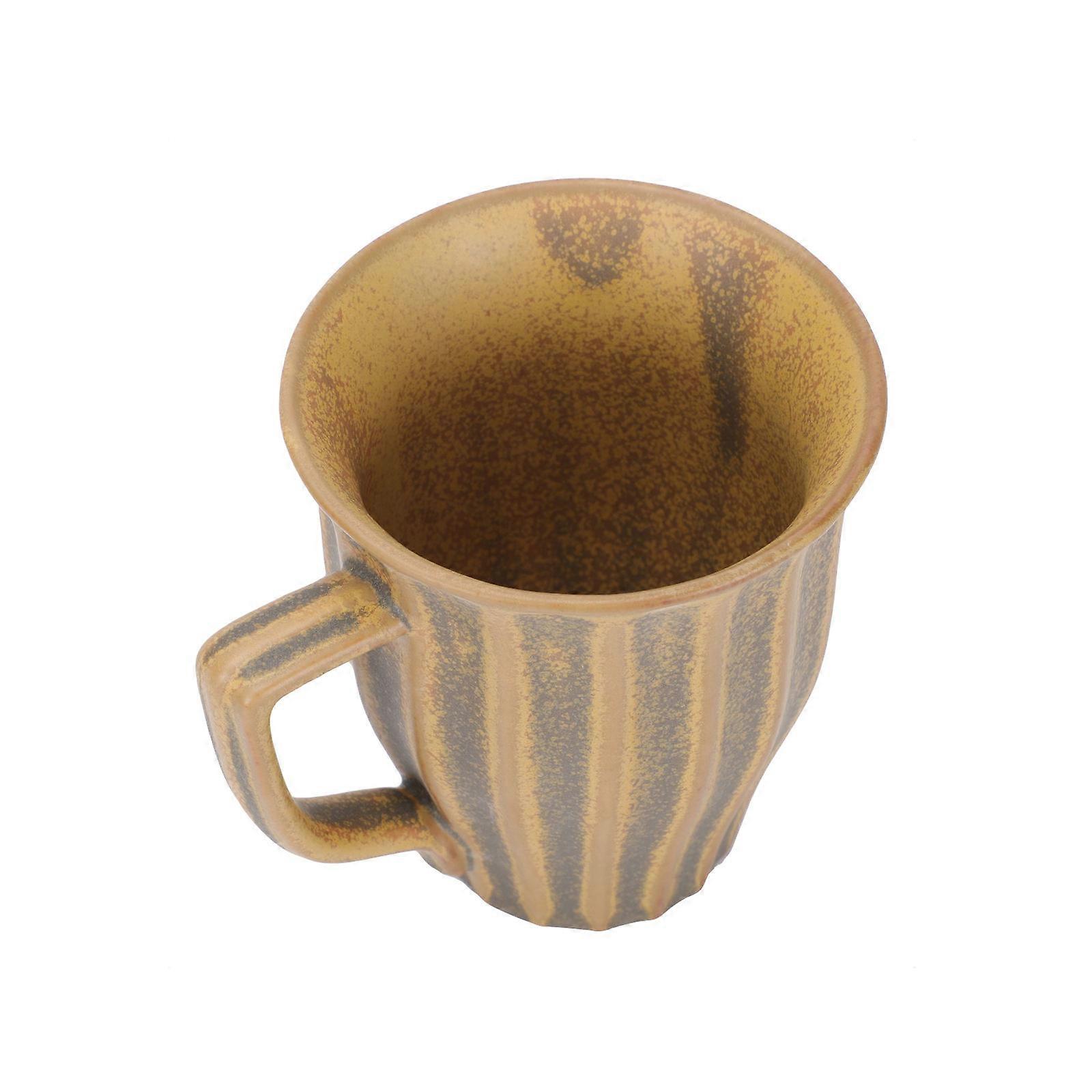 Pumpkin Ceramic Coffee Cup Retro Design Drinking Mug Suitable For Home Use Comfortable Grip 1Set