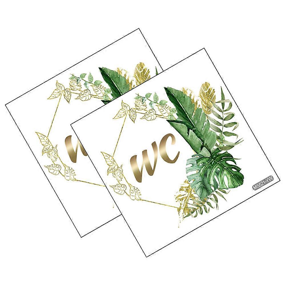 Bathroom Decals Restroom Signs Square Shape Assorted Color Directional Sign 2Sheets