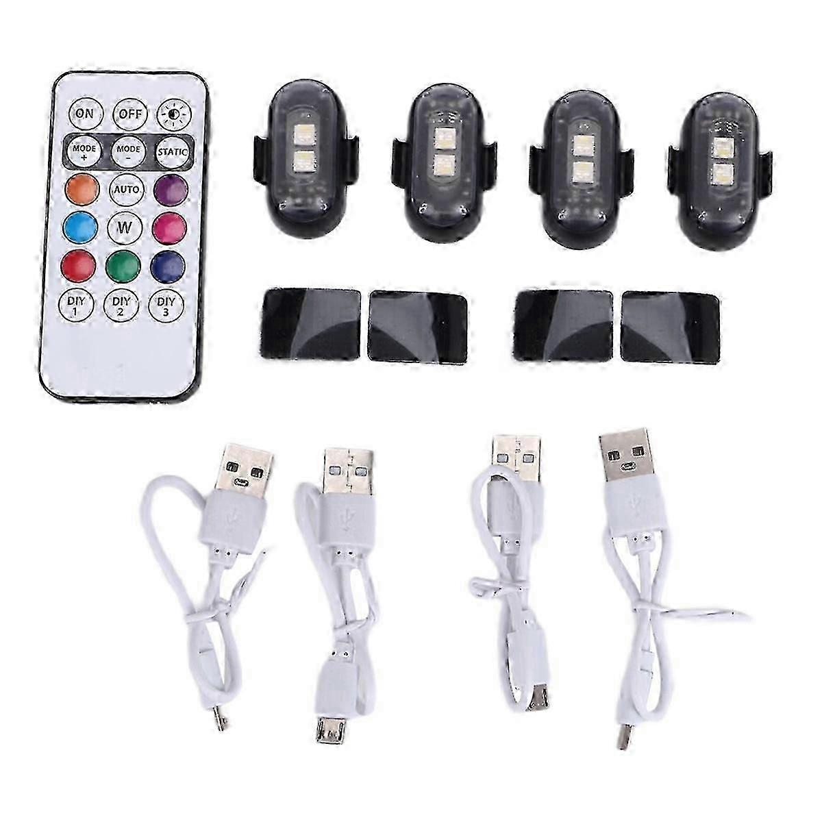 4PCS Wireless LED Strobe Lights with Remote Control