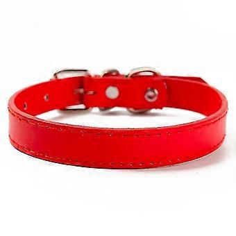 2025 Lederen platte hondenhalsband voor huisdieren Verstelbare veelkleurige halsband Yiwu Pet Products Factoryred; xxs