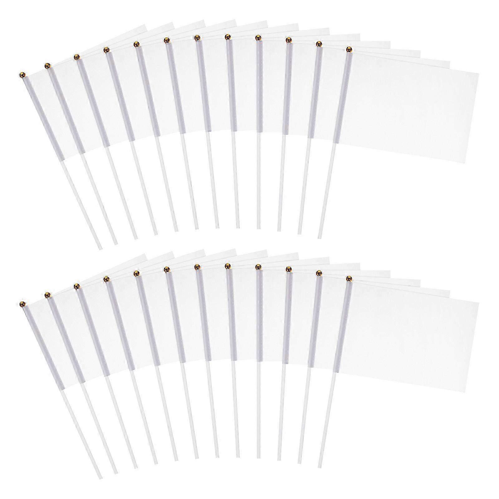 White Waterproof Referee Hand Held Flags 31x31x14 cm, Pack of 24 for Sports Field Marking, Signaling, and Boundary Line Identification