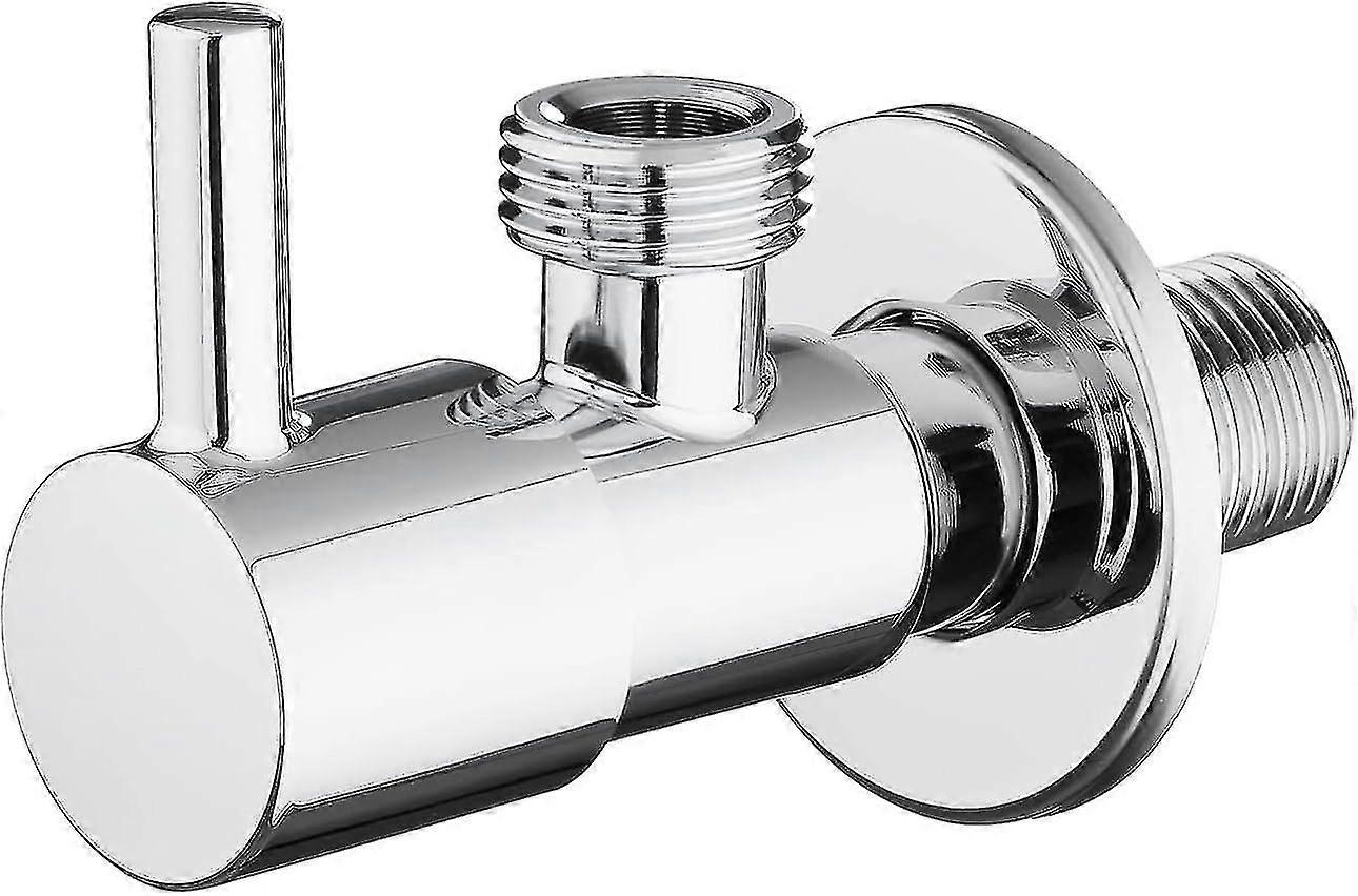 Wall Mounted Angle Valve/Diverter for Mixer Tap, Wall Connection 1/2 Inch with Single Lever, 1/2 Inch Outflow, Chrome