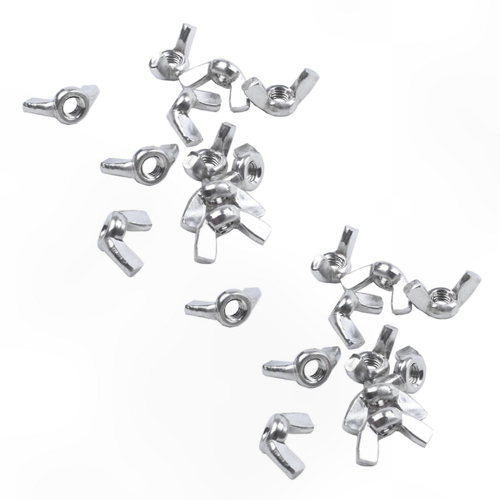 20-Pack Stainless Steel Wing Nuts with M6 Thread Diameter for Secure Fastening
