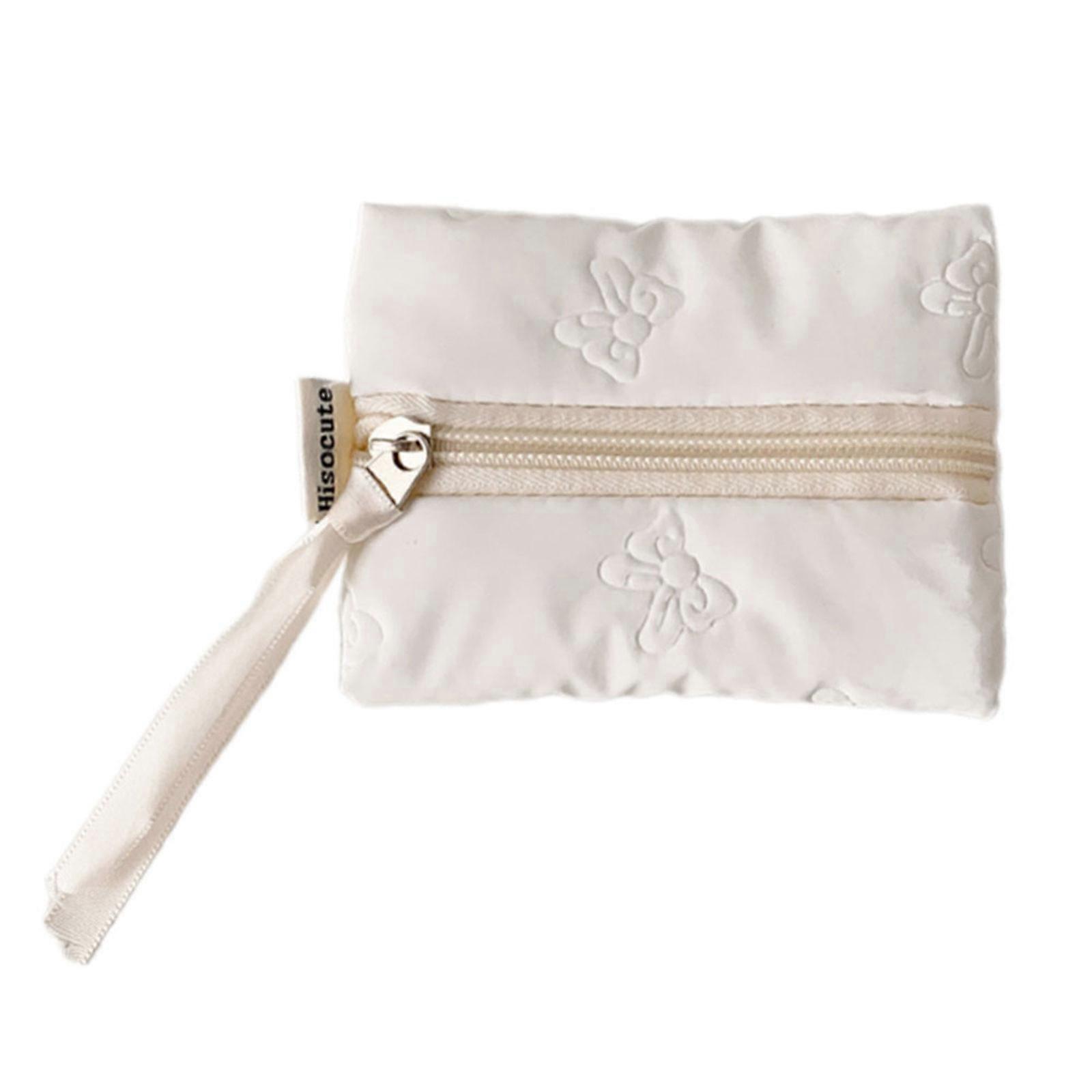Practical Mini Card Holder With Decorative Bows Trim Lightweight Portable For Everyday Carry Items  White