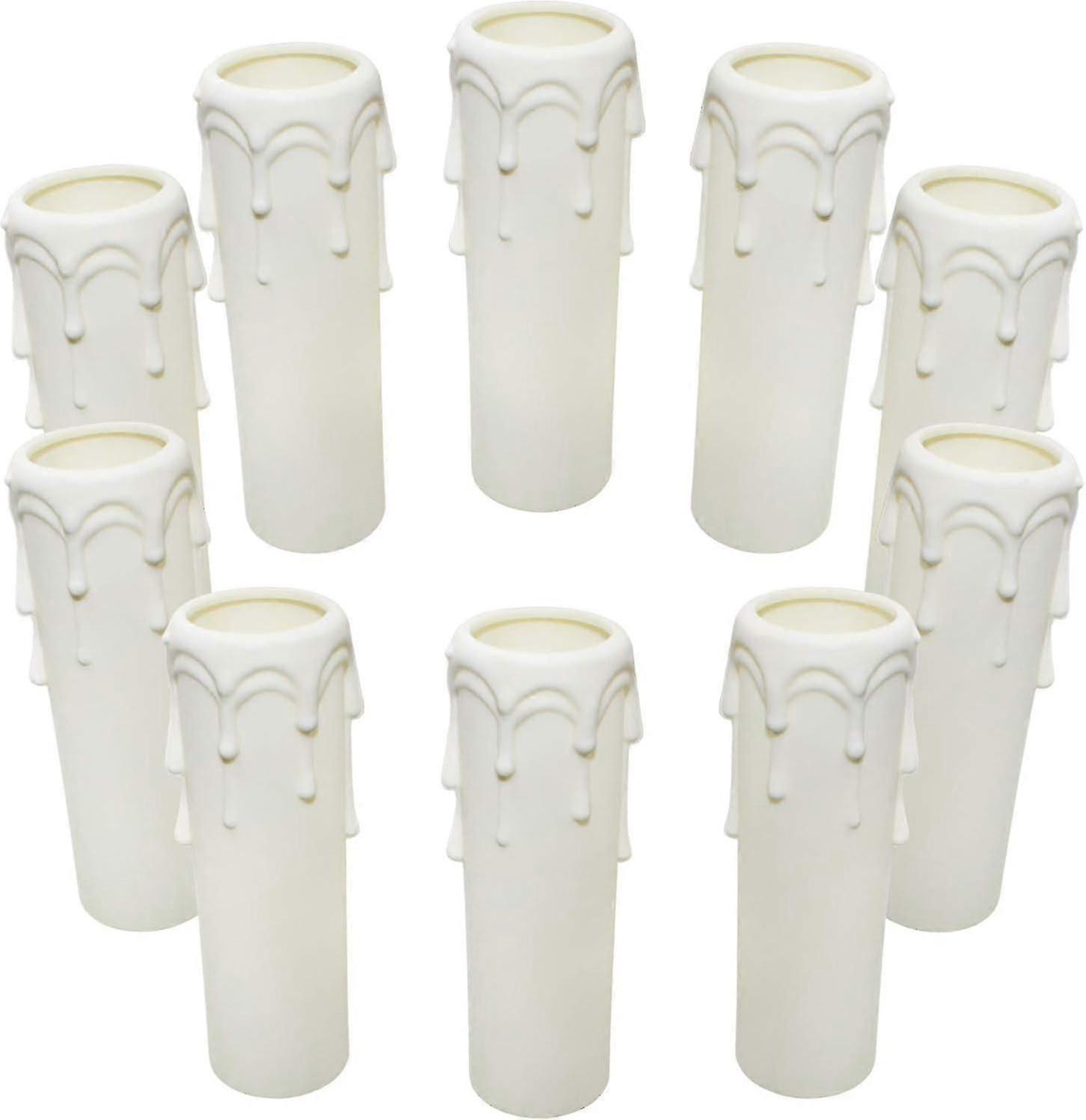 White plastic drip sleeves 10 pcs for chandelier candles