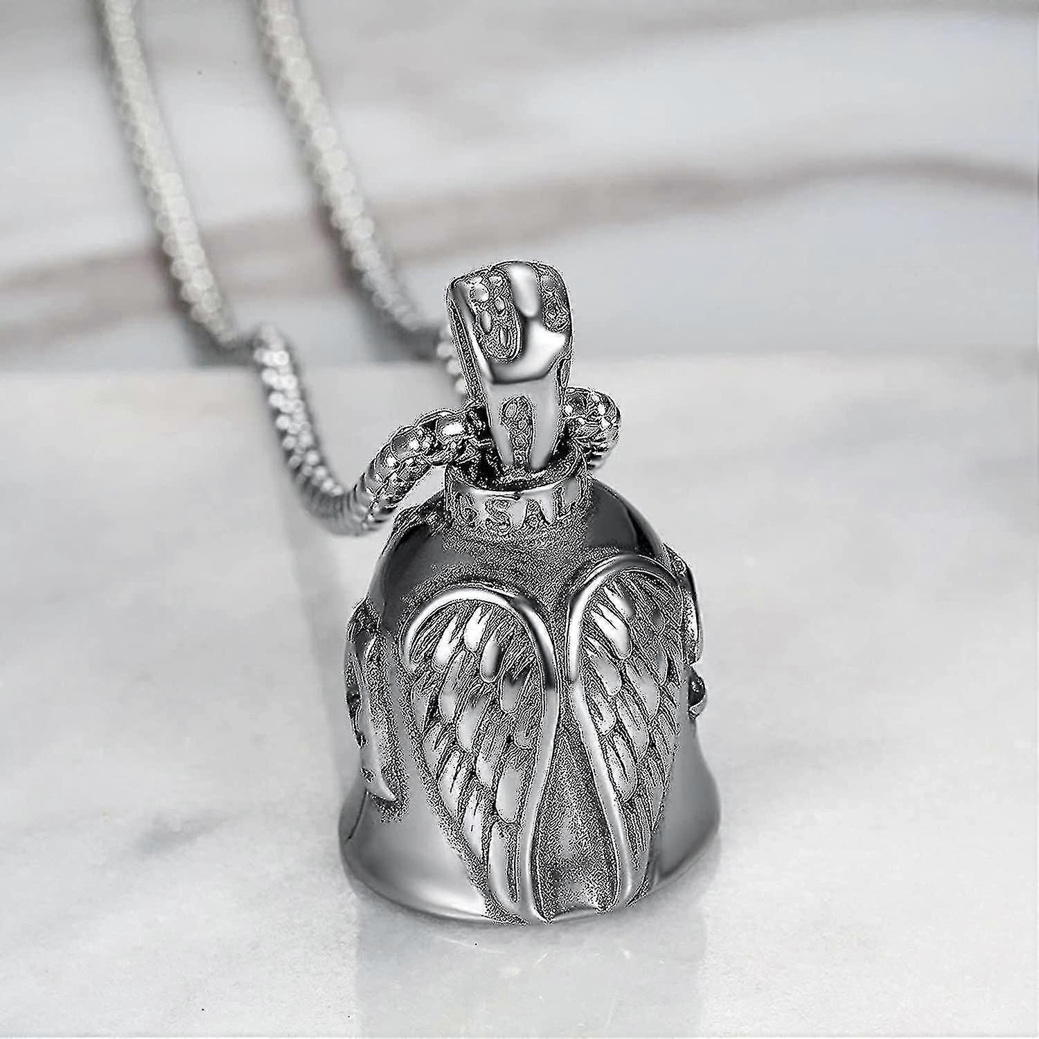 Bell Angel Wing Keychain, Motorcycle Guardian Bell Accessory