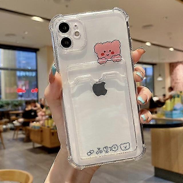 Cartoon Card Bag Phone Case For Iphone 14 13 12 Pro Max Plus Transp...