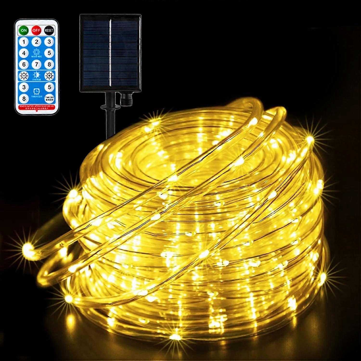 7m 50 LED 8 Modes Solar String Light PVC Copper Wire Holiday Decorative Lamp with Remote Control - W