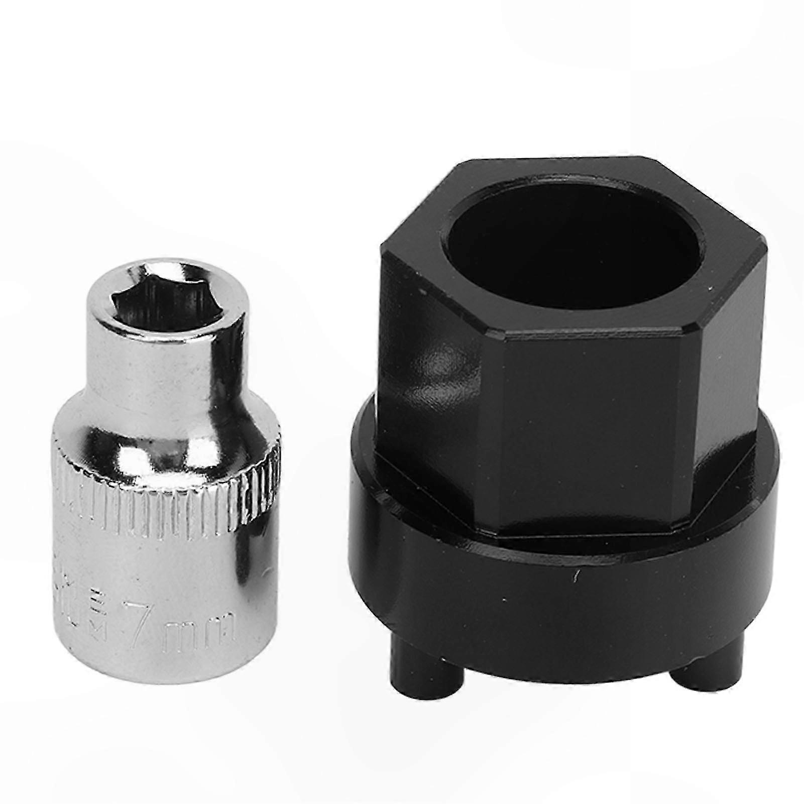 HVAC Compressor Hub Removal Tool with 7mm Socket and 3/8in Drive for Clutchless Systems