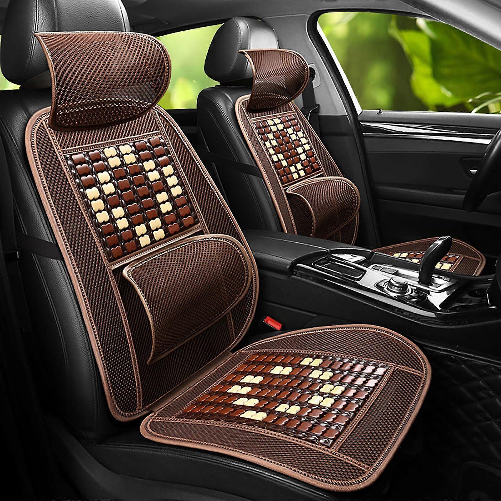 2 Sets Car Seat Cushion, Compatible with LYNKCO 08 EMP 09 EMP, Bamboo Silk Ventilation Mat Lumbar Backrest Support,C normal C