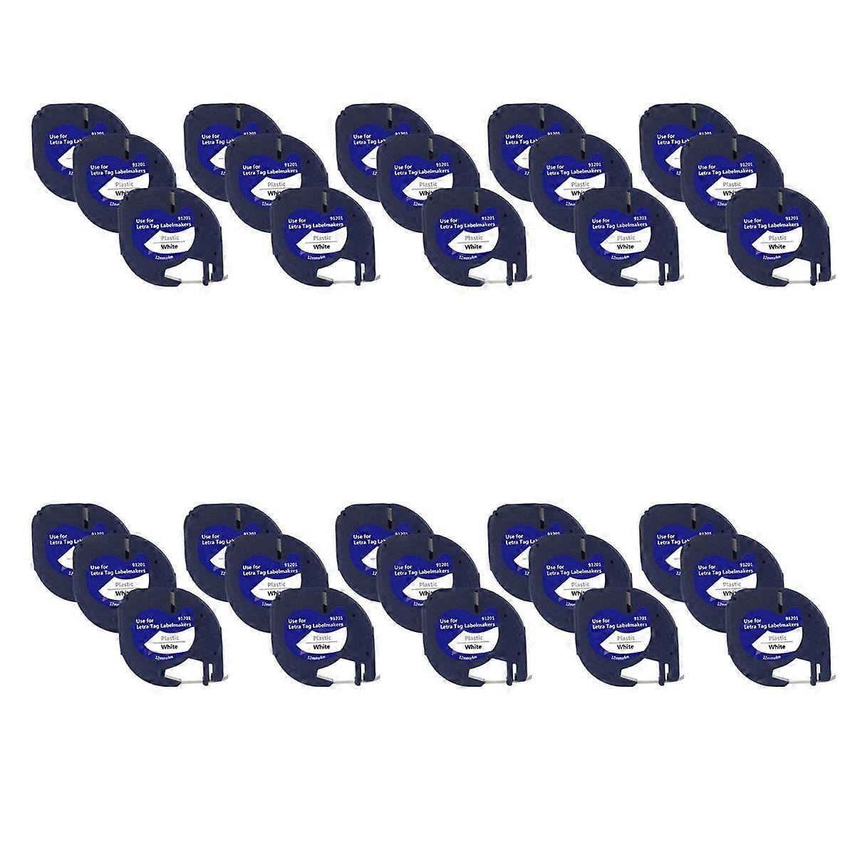 30Pcs Compatible Label Tape Replacement for Black on White Plastic Label Tape for Label Maker